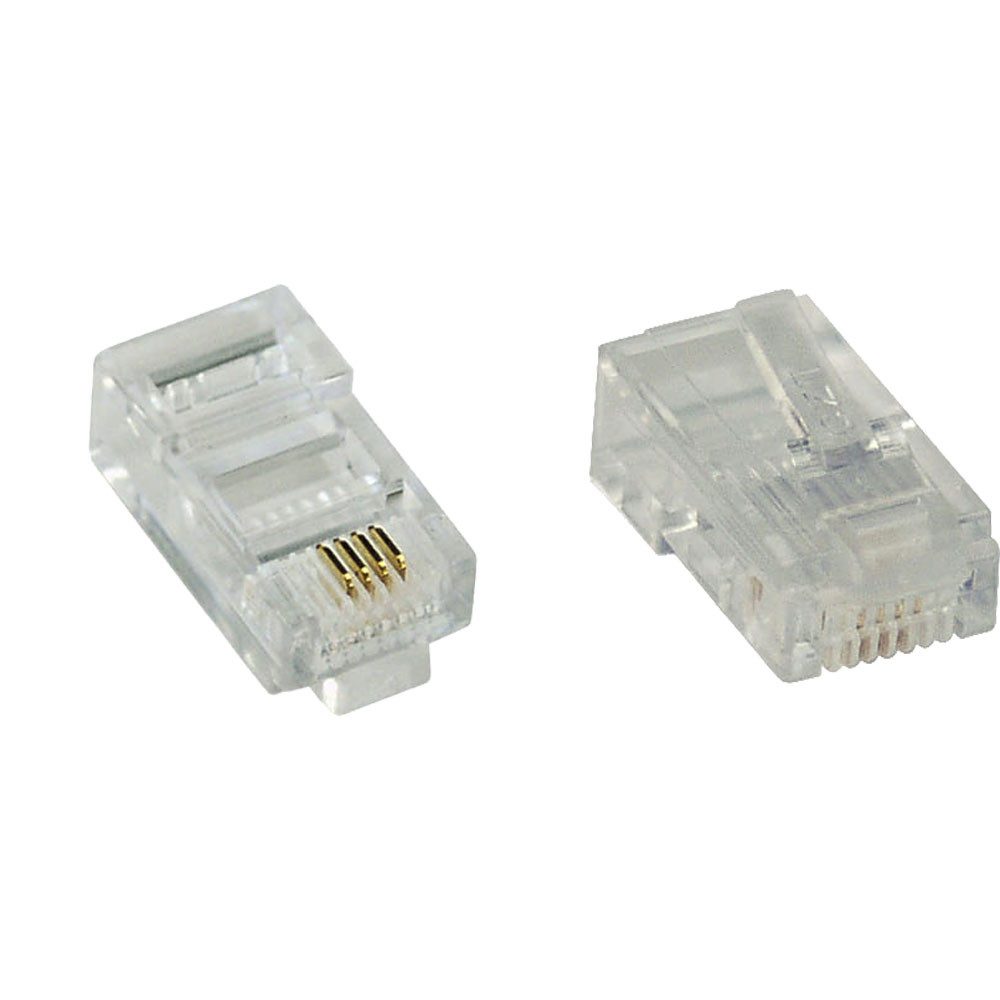 Inline Kabelbinder 100er Pack Modularstecker 8P4C RJ45 zum Crimpen auf Flachkabel (ISDN)