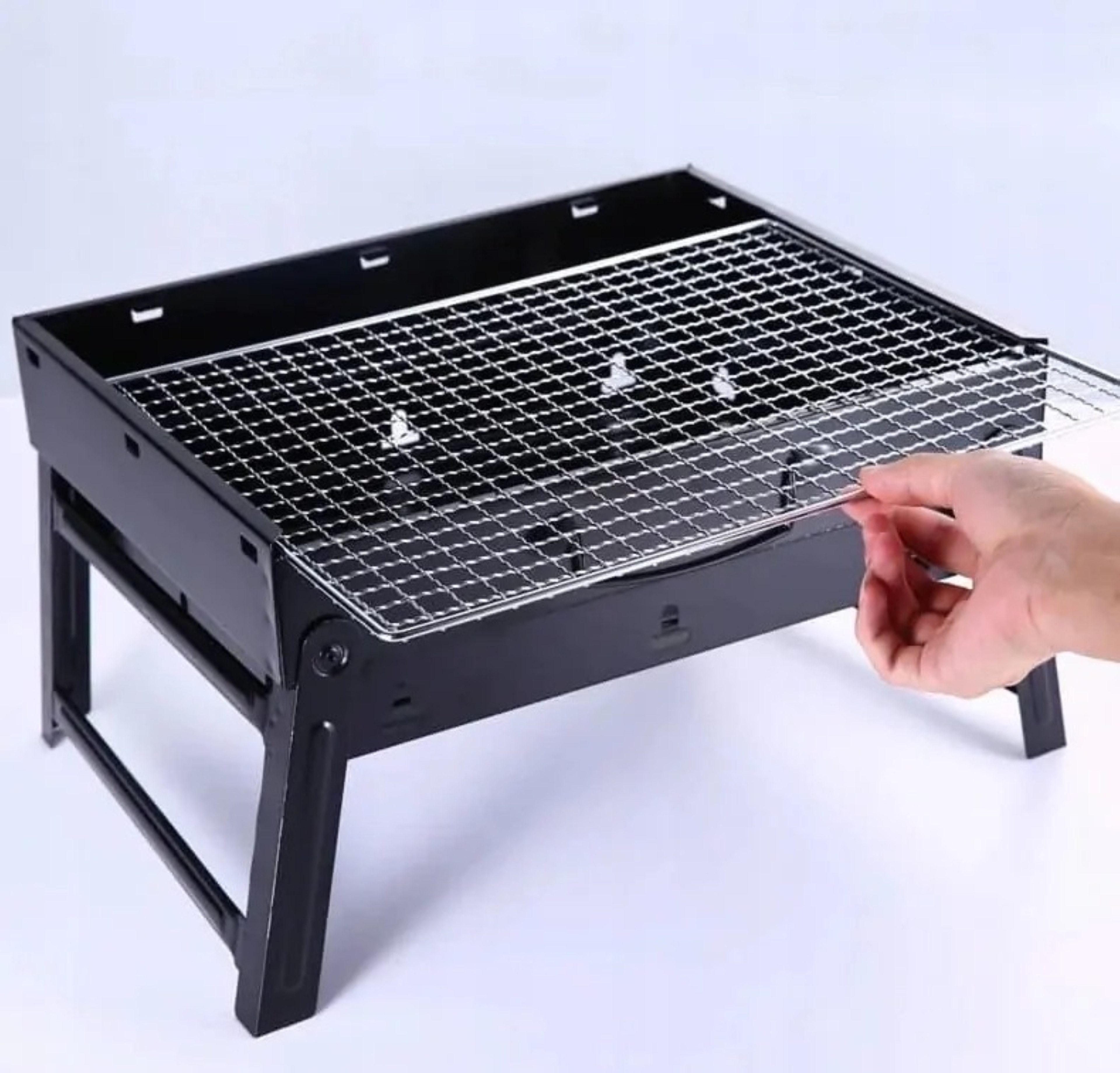 Ideal Cook Holzkohlegrill Tragbarer Holzkohlegrill faltbar Campinggrill Koffergrill Outdoor BBQ, Faltbarer Campinggrill Koffergrill Outdoor BBQ Set kompakt tragbar, Tragbarer Holzkohlegrill im Koffer mit Grillrost und Holzkohlerost, Holzkohlegrill tragbar Campinggrill Koffergrill kompakt Outdoor