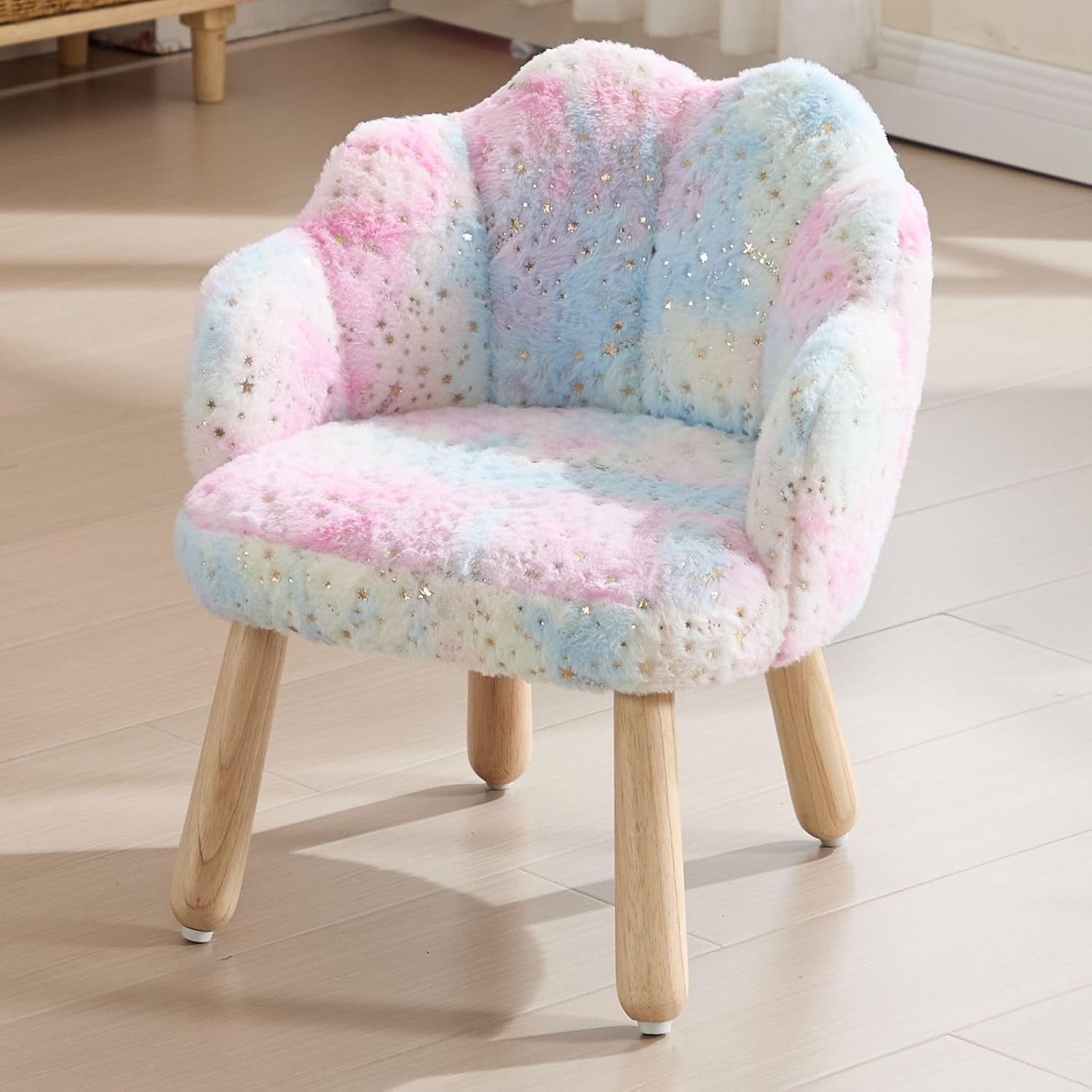 WAHSON OFFICE CHAIRS Kindersessel Kunstfell Kinderstuhl Blütenblatt Kindersofa Gepolstert, Kindercouch