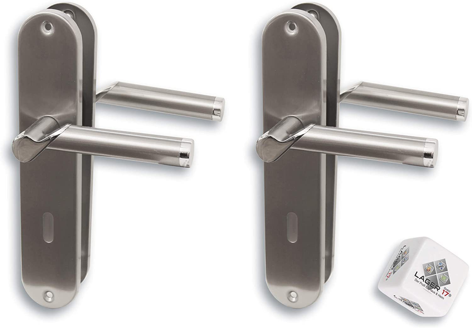 Alpertec Türbeschlag Renovierungsgarnitur für Zimmertüren Buntbart (2 St., Spar-Set), Edelstahl poliert/satiniert glanzlackiert