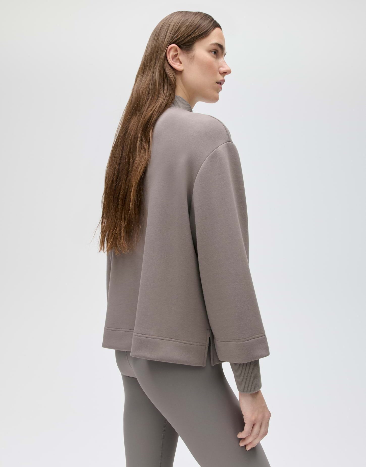 OPUS Sweatshirt Gluba club aus Sweatware mit Rippstruktur Leicht verkürzte, gerade Form mit geripptem Stehkragen – Bild 5 von 5