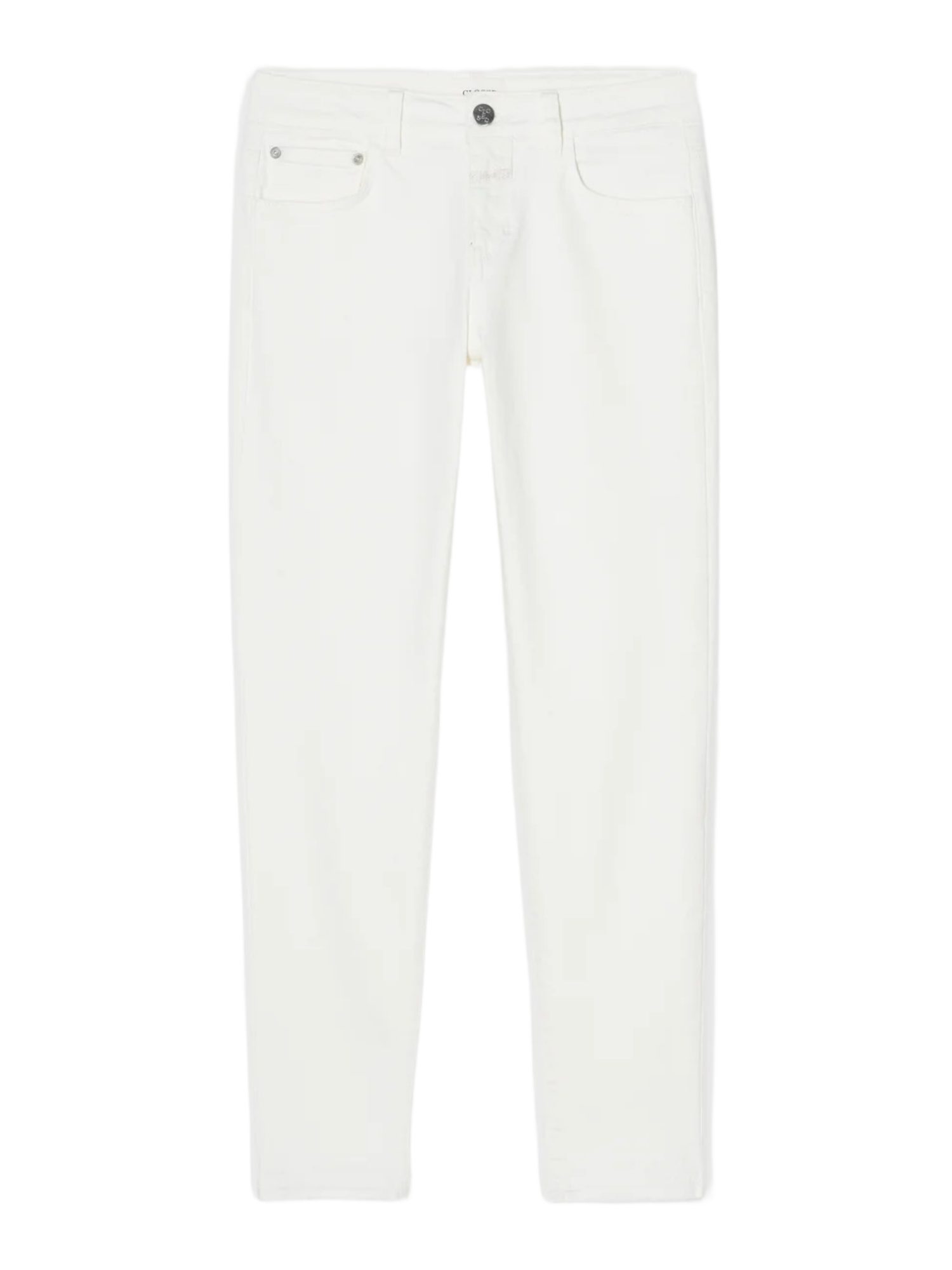 CLOSED Stoffhose weiß, Casual, Baumwolle, Unifarben, Skinny, Niedrig