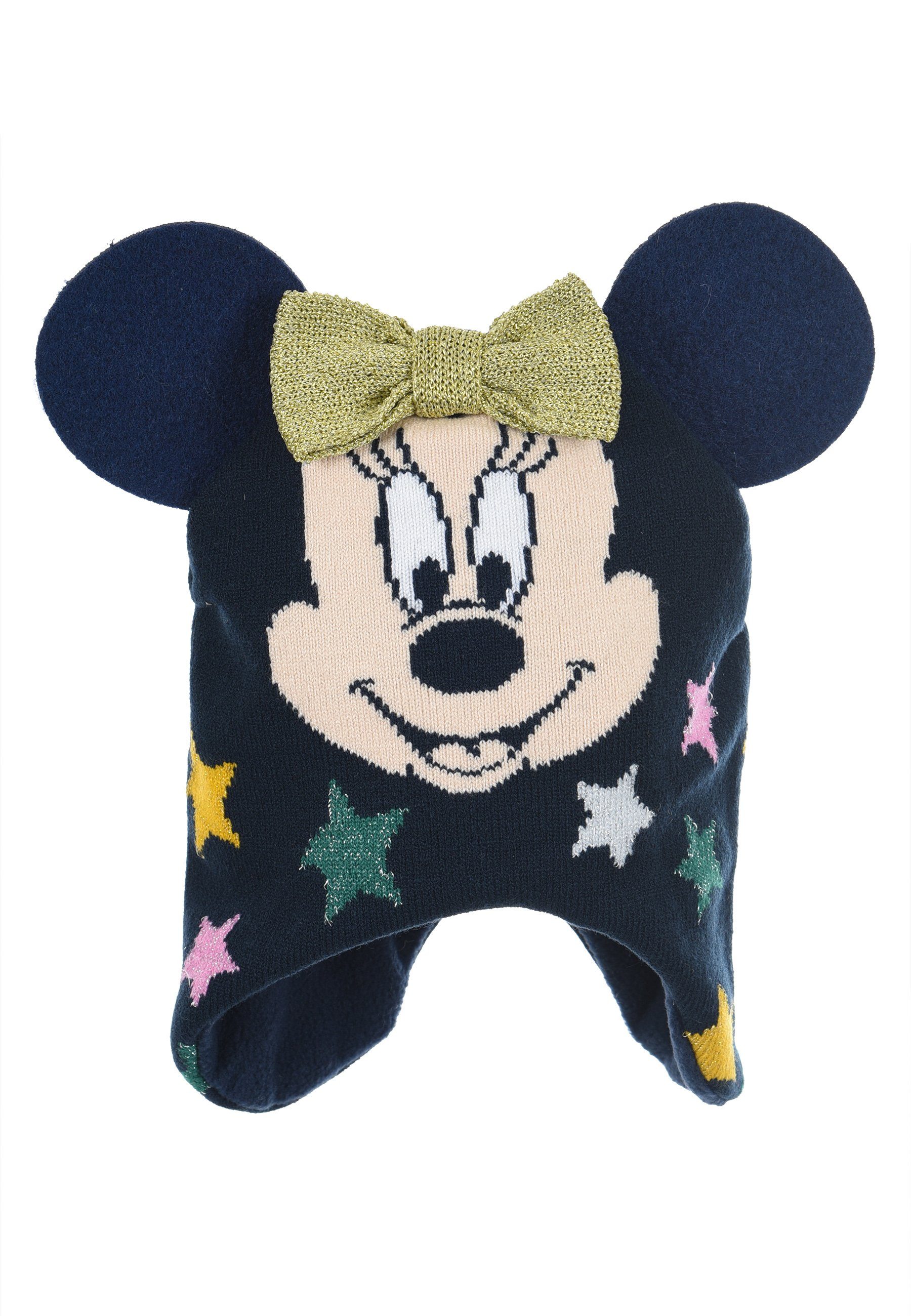 Disney Minnie Mouse Strickmütze Kinder Mädchen Winter-Mütze Strick-Mütze Dunkel-Blau