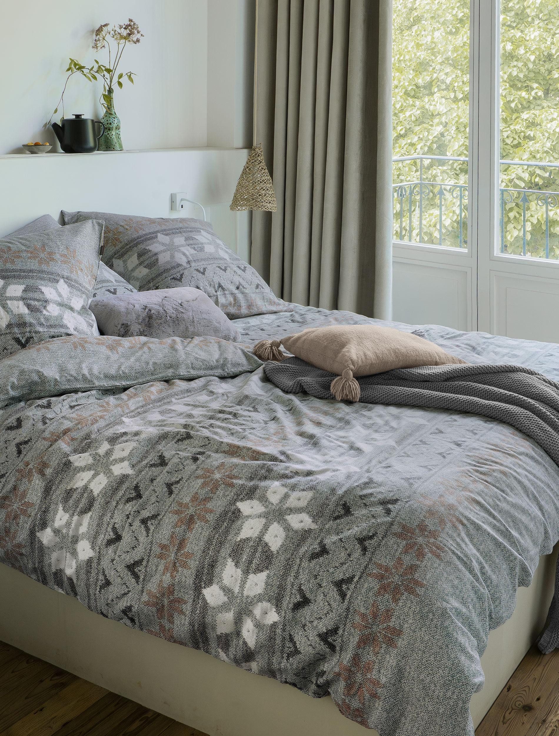 Janine Bettwäsche Biber 1 Deckenbezug 135x200 cm + 1 Kissenbezug 80x80 cm j günstig online kaufen