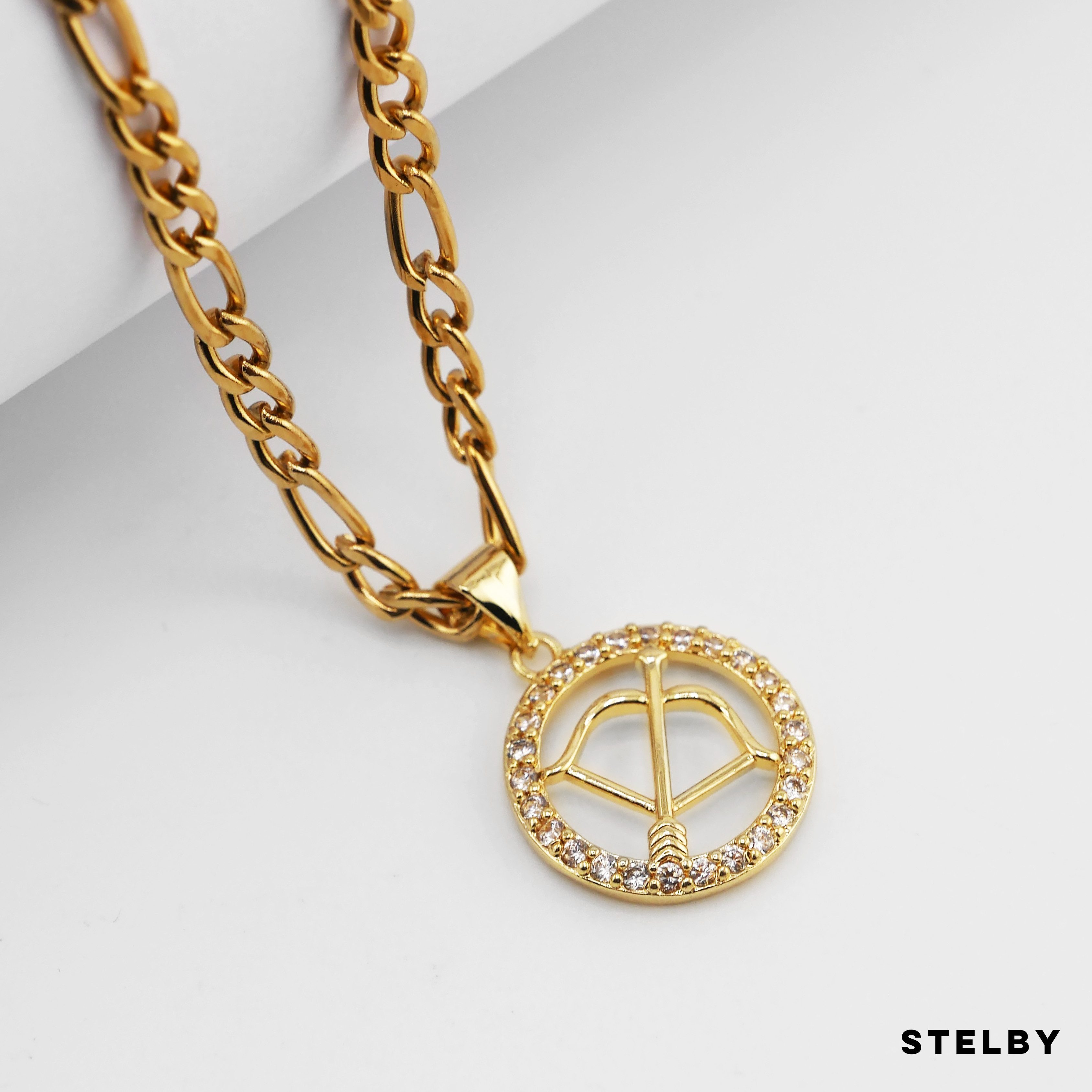 Stelby Kette mit Anhänger Sternzeichen Schütze Halskette vergoldet - Schmuc günstig online kaufen