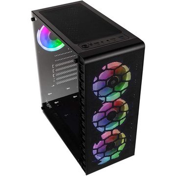 Kolink PC-Gehäuse OBSERVATORY LITE MESH RGB, RGB Midi-Tower Mesh-Front 4x ARGB-LED-Lüfte