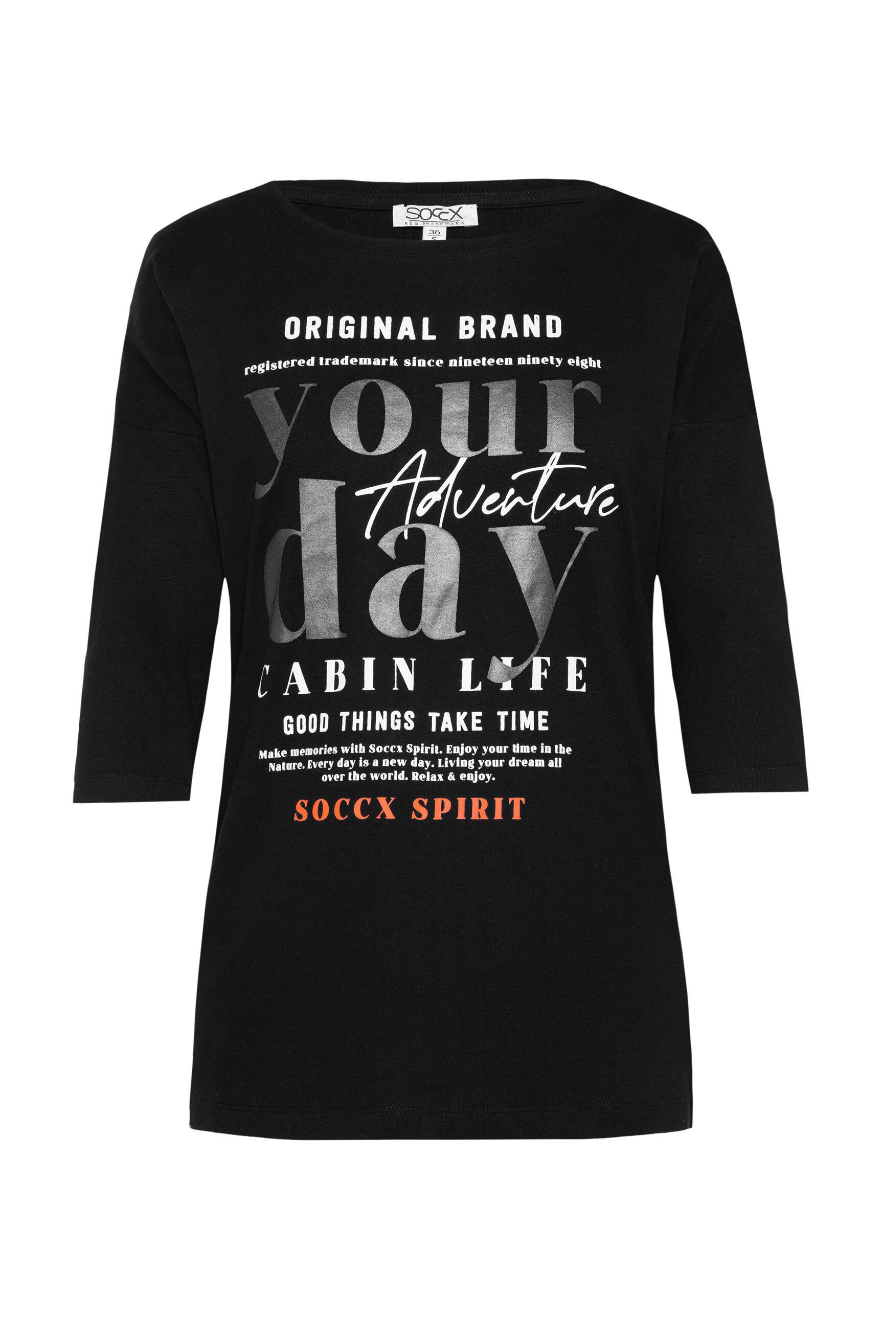 SOCCX 3/4-Arm-Shirt mit Baumwolle günstig online kaufen