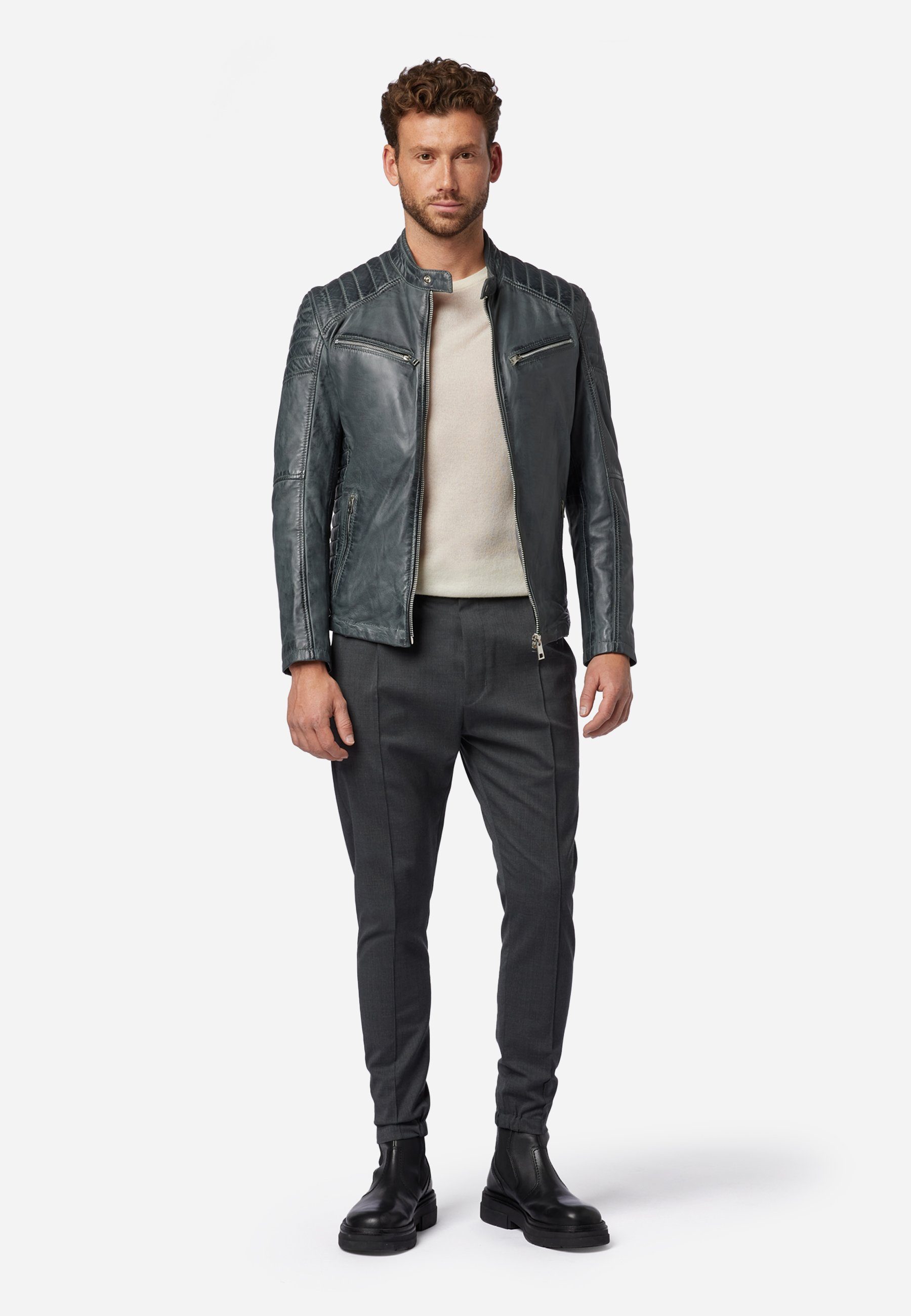 RICANO Lederjacke Cooper Lederjacke im Biker-Stil günstig online kaufen