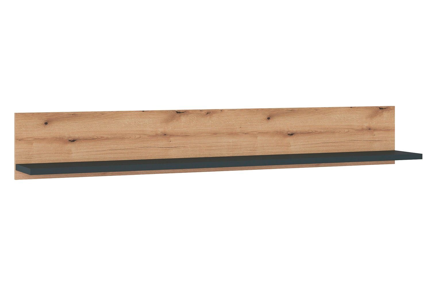 Wandboard CORTE, Coast Evoke Eiche Dekor, Grau, B 160 cm x T 21 cm