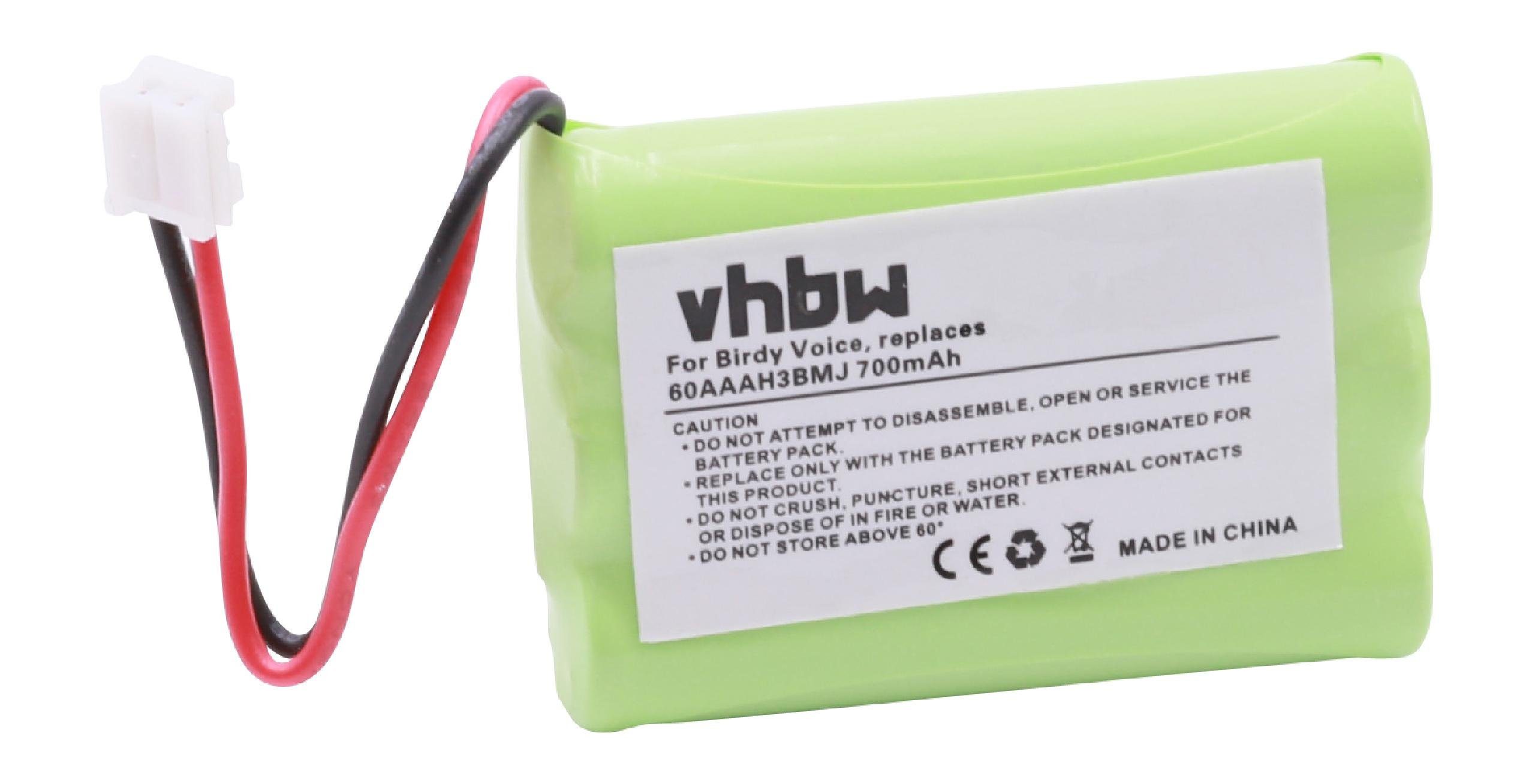 vhbw Akku passend für Kompatibel mit Nomad E6002, E6012, E6013, E6014 Festnetz & DECT (700mAh, 3,6V, NiMH) 700 mAh