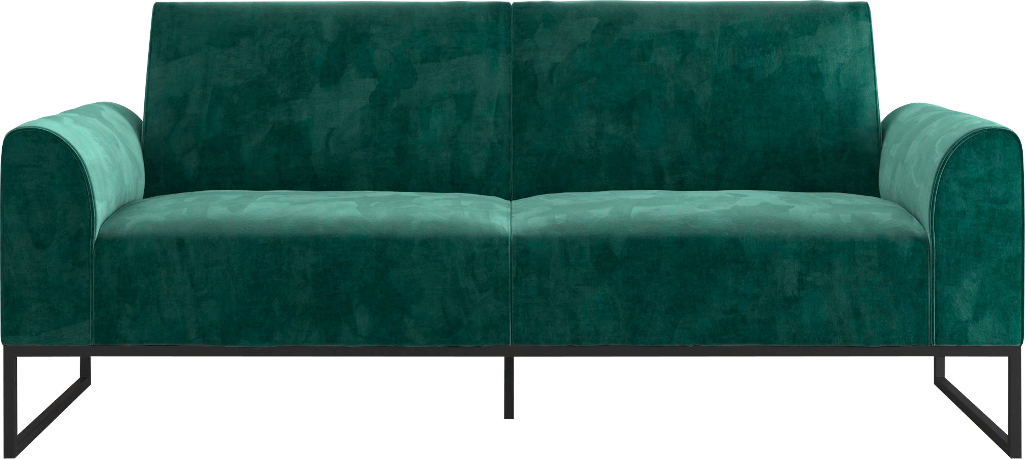 Dorel Home Schlafsofa Adley, 1 Teile, Veloursstoff, Schlaffunktion, Rückenlehne 2-teilig, Sitzhöhe 47,5 cm