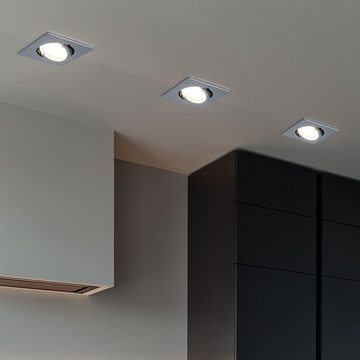 etc-shop LED Einbaustrahler, LED-Leuchtmittel fest verbaut, Warmweiß, LED Decken Einbau Leuchte Chrom Spot Strahler beweglich Küchen Lampen