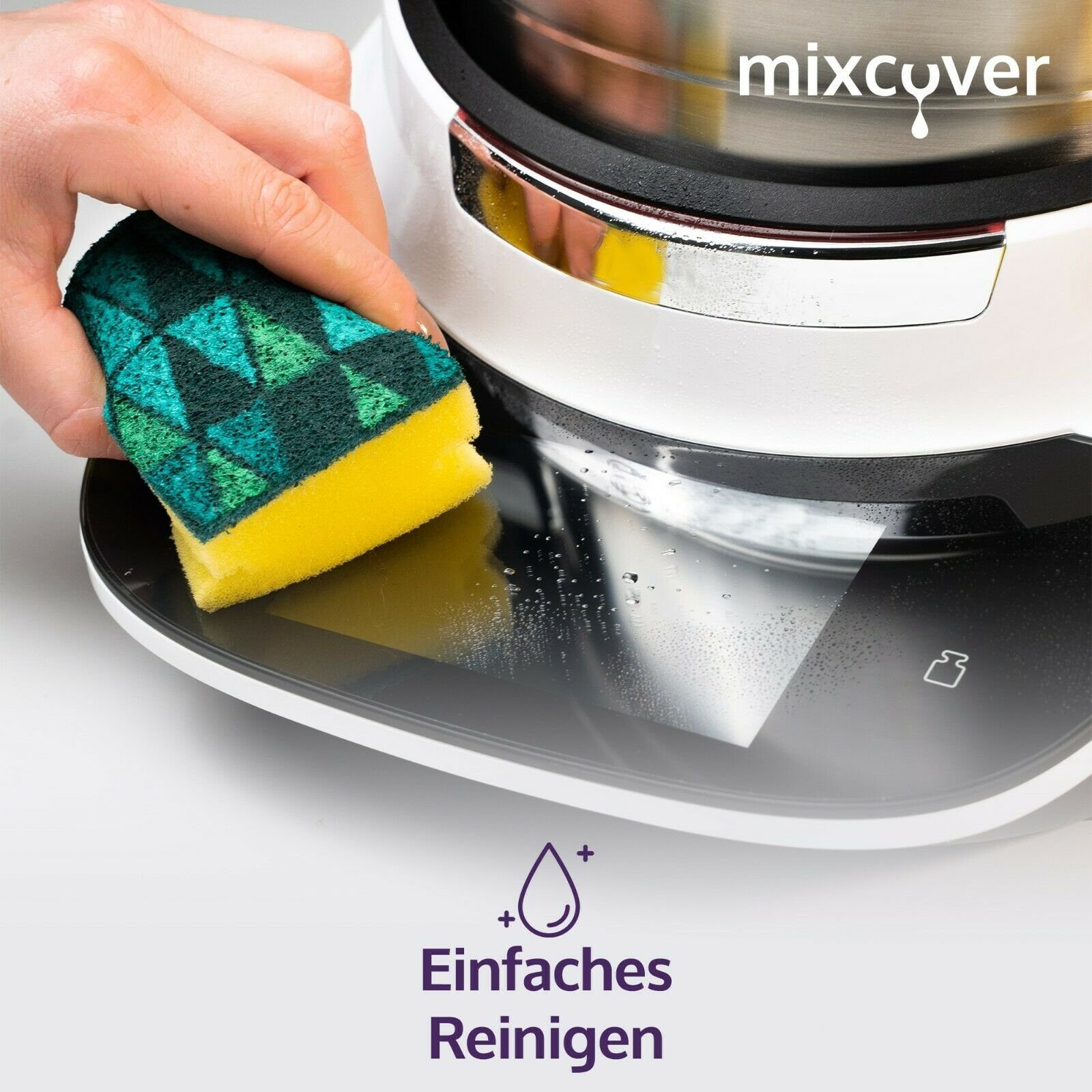 Mixcover Küchenmaschinen-Adapter für Bosch mixcover Schutzglas Displayschutz Schutzfolie Cookit Screenprotector