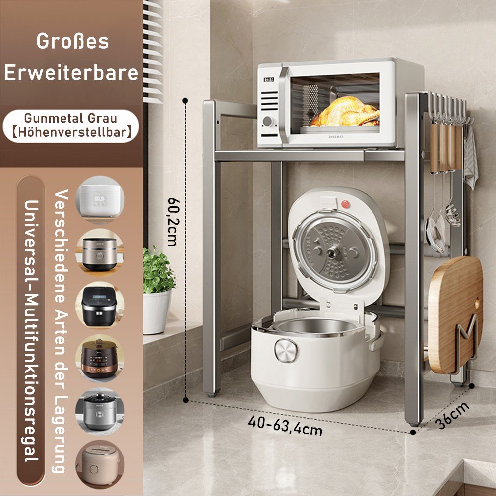 NUODWELL Küchenregal Erweiterbare Mikrowellen Regal, 2 günstig online kaufen