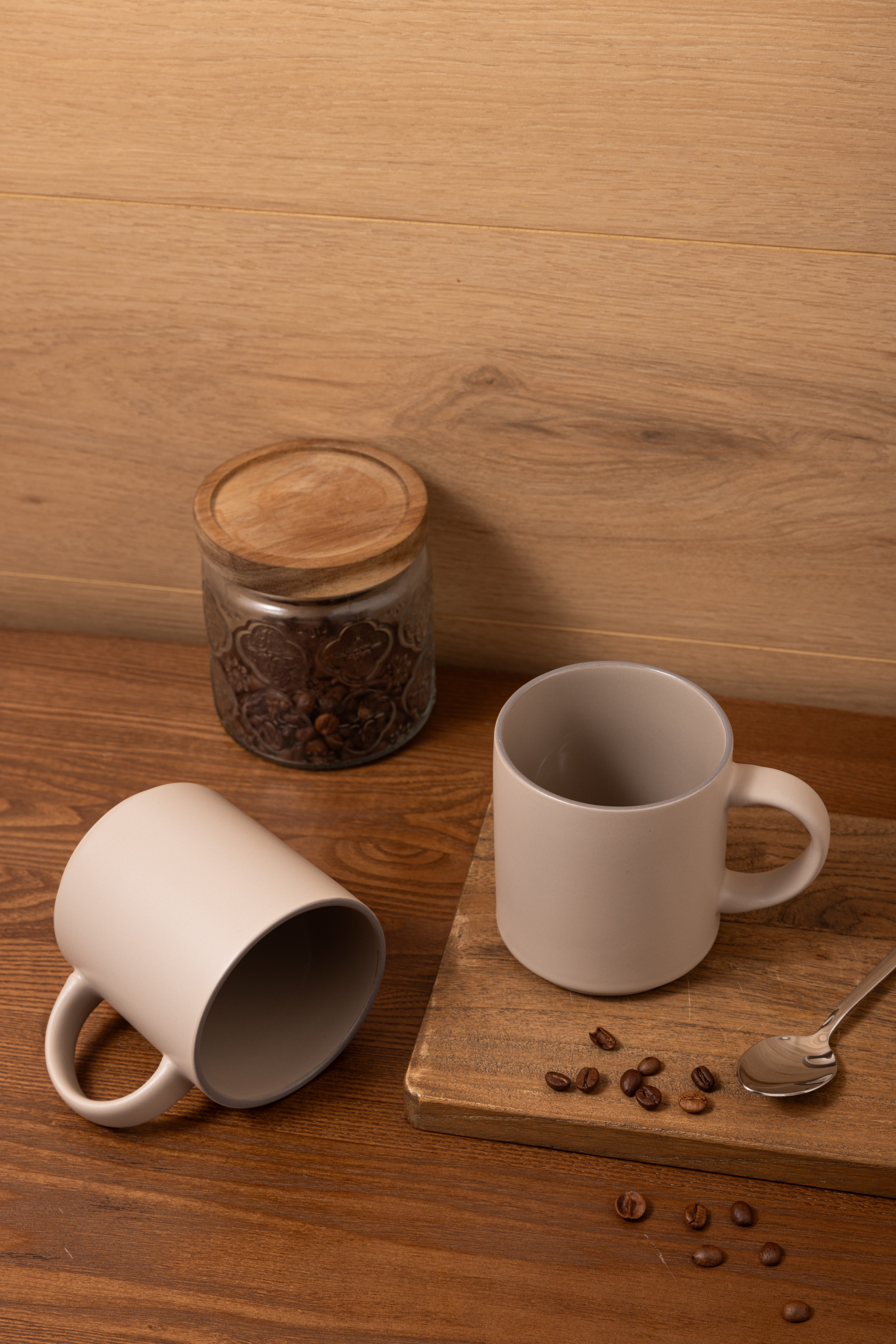 OTTO home Becher Kaffeebecher Ylvii, 6er Set, 6-tlg., Steinzeug, spülmaschinenfest und mikrowellengeeignet, 350 ml