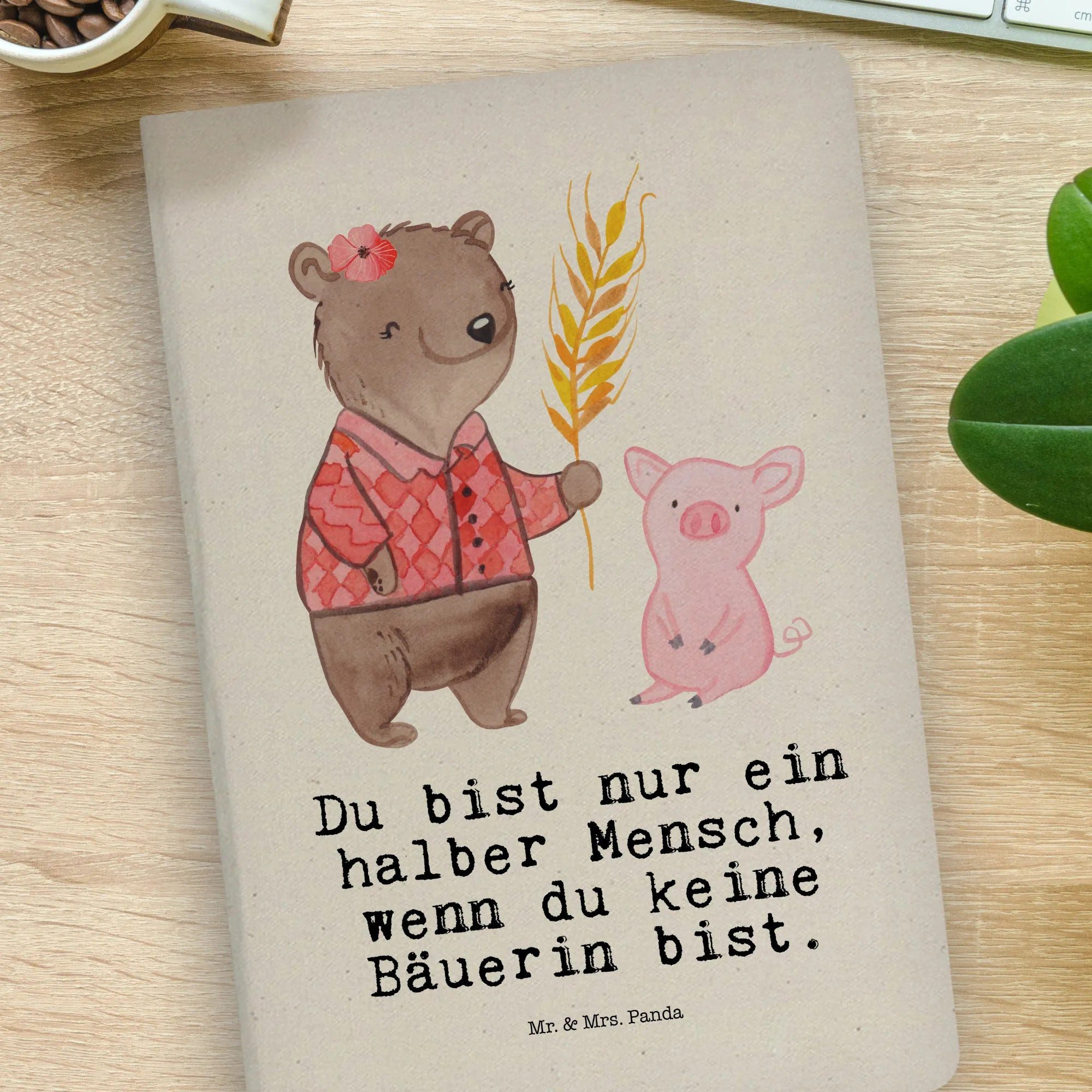 Thumbnail - Mr. & Mrs. Panda Notizbuch Bäuerin Herz - Transparent - Geschenk, DIN A4 Bullet Journal, Bauernh Mr. & Mrs. Panda, Bezau...