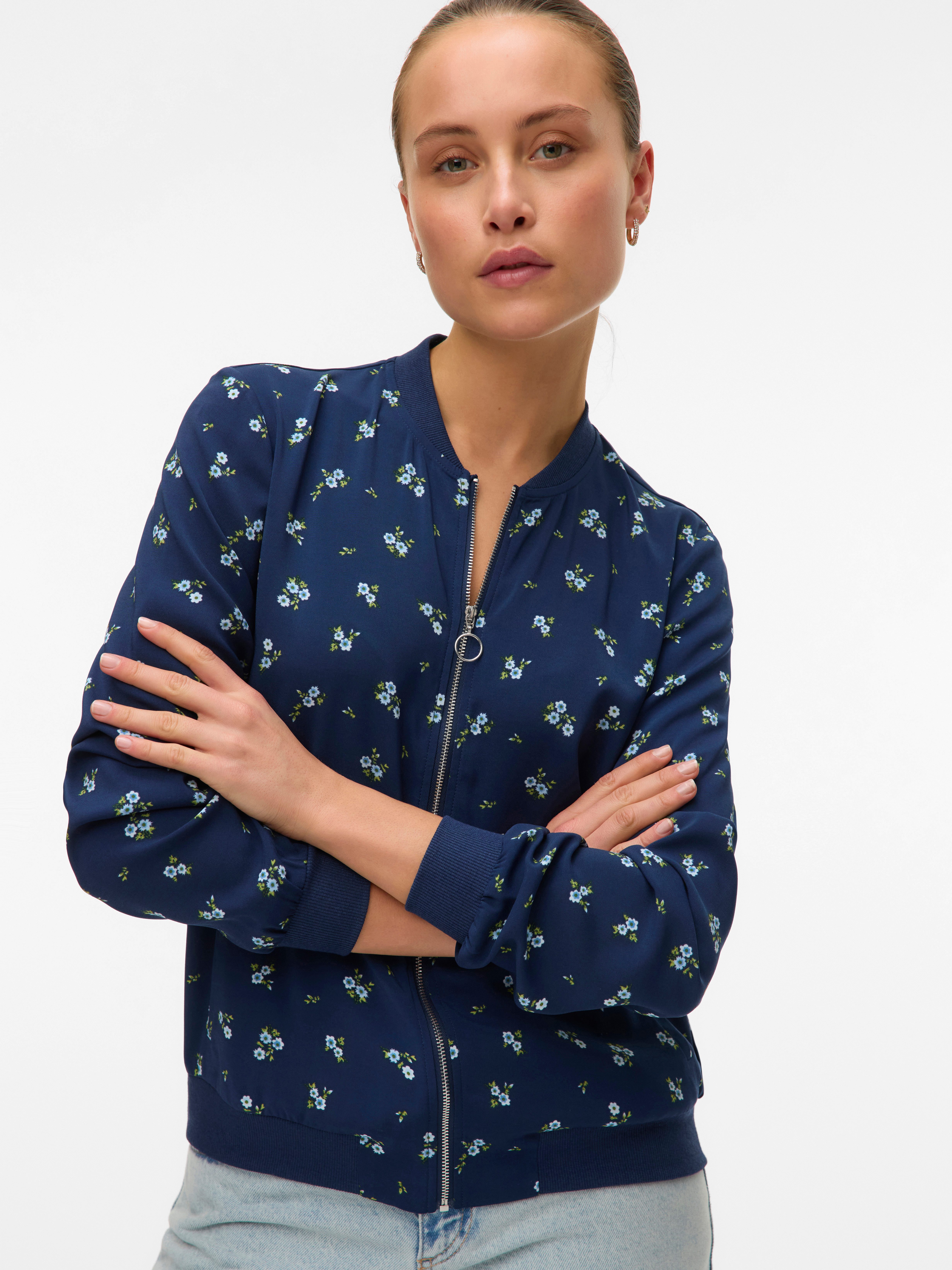 Vero Moda Blouson VMCOCO L/S BOMBER AOP WVN NOOS Materialmix günstig online kaufen