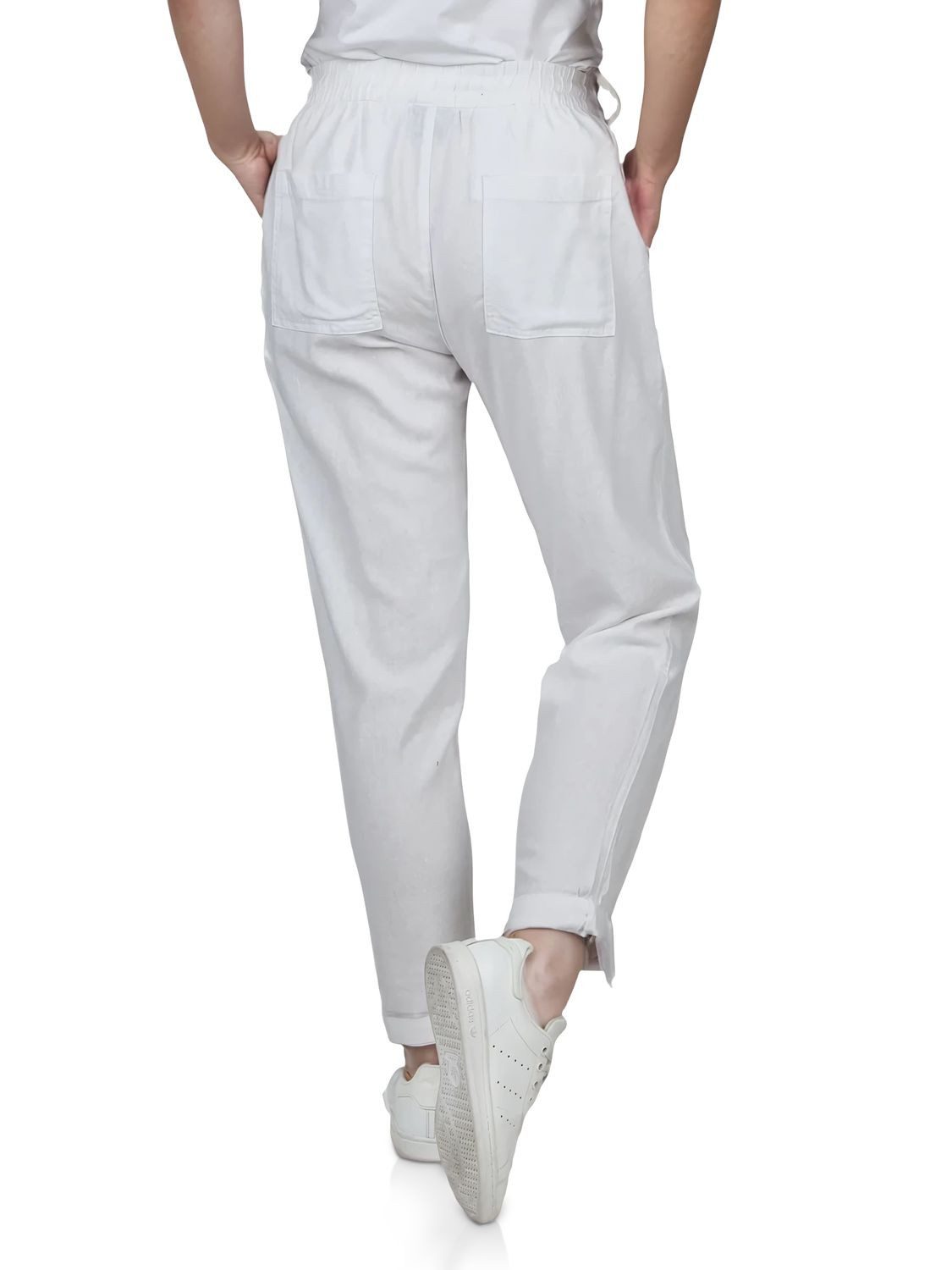 DENIMFY Chinohose Damen Leinenhose DFLinda Regular Fit Sommer Freizeithose mit Taschen