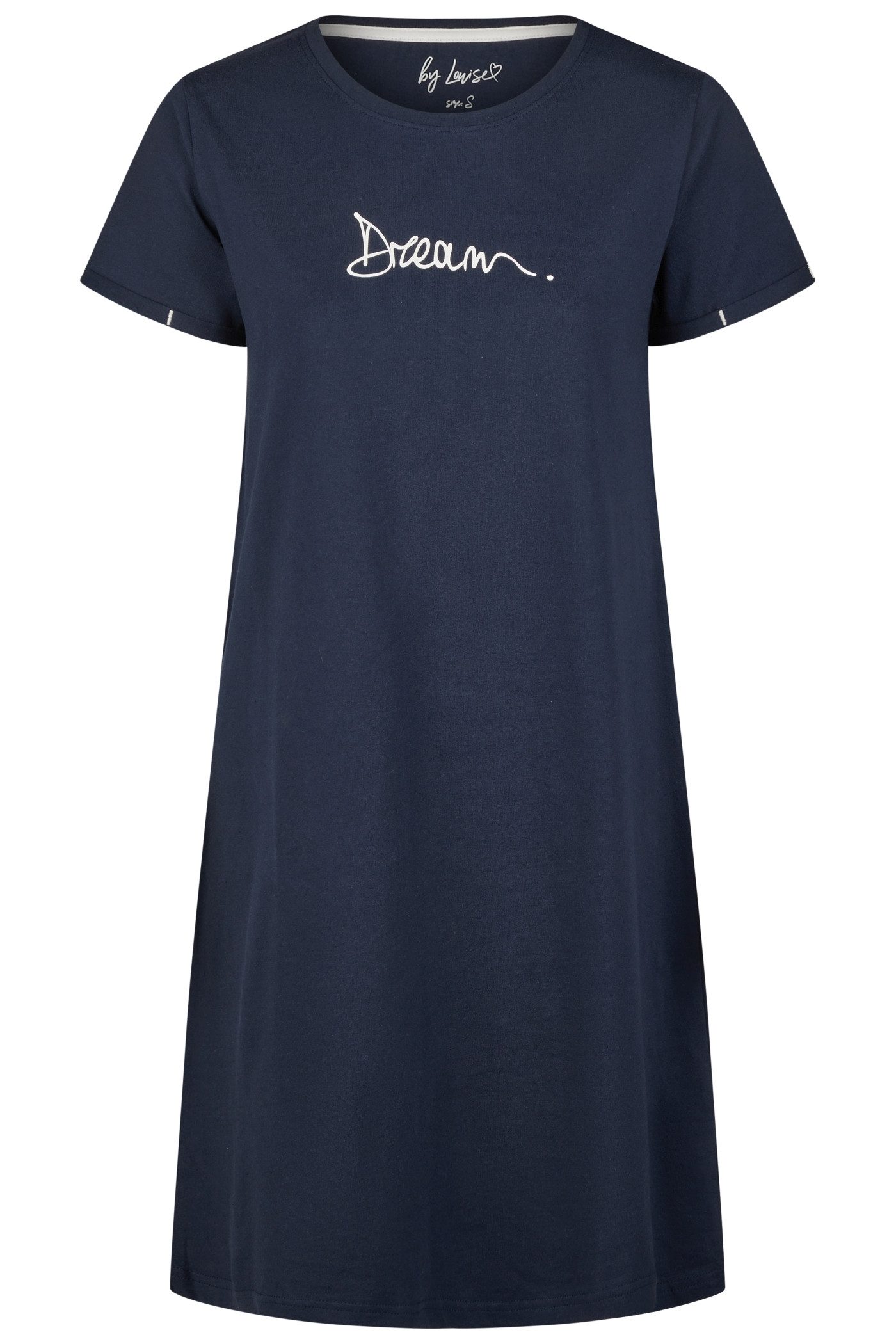By Louise Schlafanzug by Louise Kurzarm Sleepshirt aus 100% Baumwolle – Knielang und Bequem