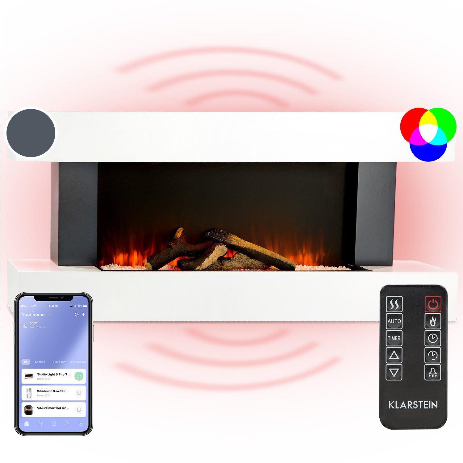 Klarstein Elektrokamin Studio Light & Fire, günstig online kaufen