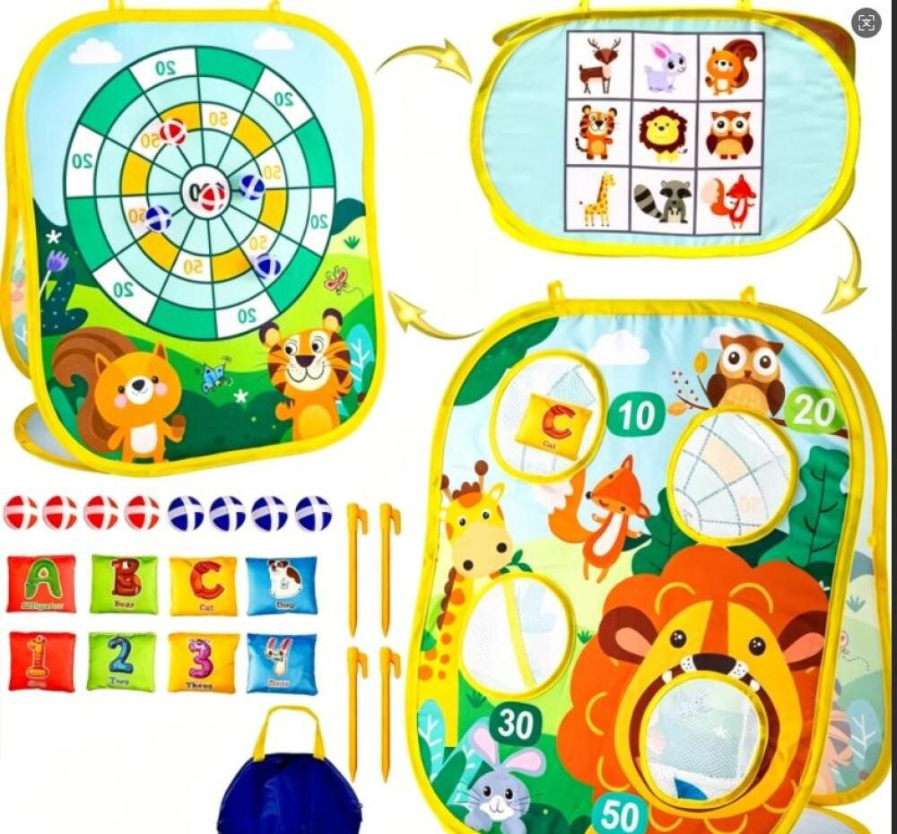 Dartscheiben-Beleuchtung Wurfspiel Dartscheibe Kinder 3in1 Sitzsack Party Indoor Outdoor Spiel