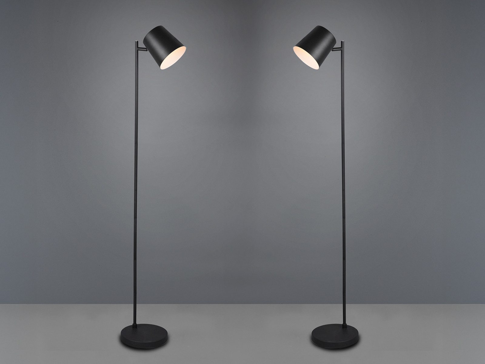 Reality Leuchten LED Stehlampe, Dimmfunktion, LED fest integriert, Warmweiß, 2er SET kleine dimmbare Akku Leselampe ohne Kabel zum lesen Höhe 125cm