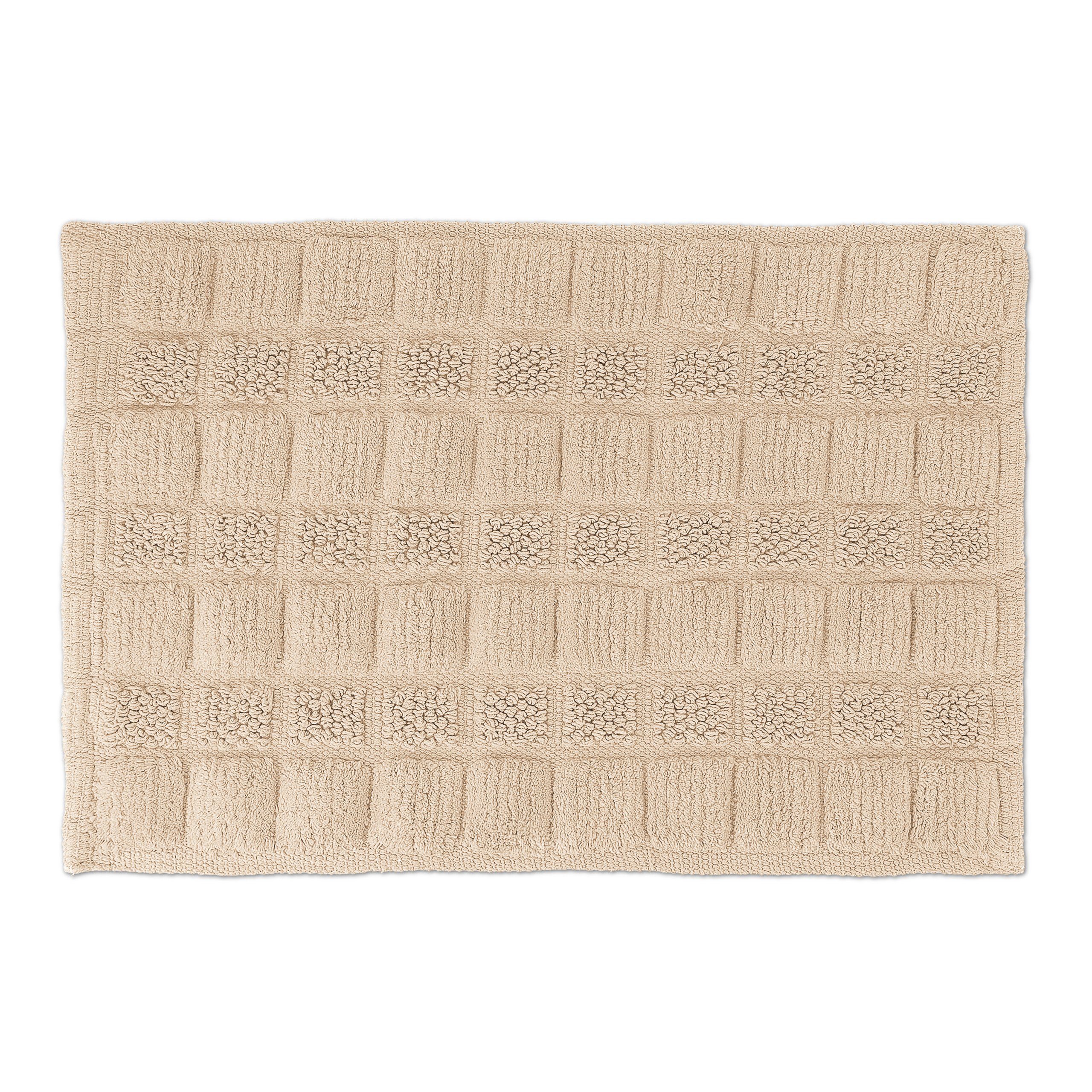 Badematte Badematte aus Baumwolle 60x40 cm relaxdays, Höhe 20 mm, Baumwolle, Beige