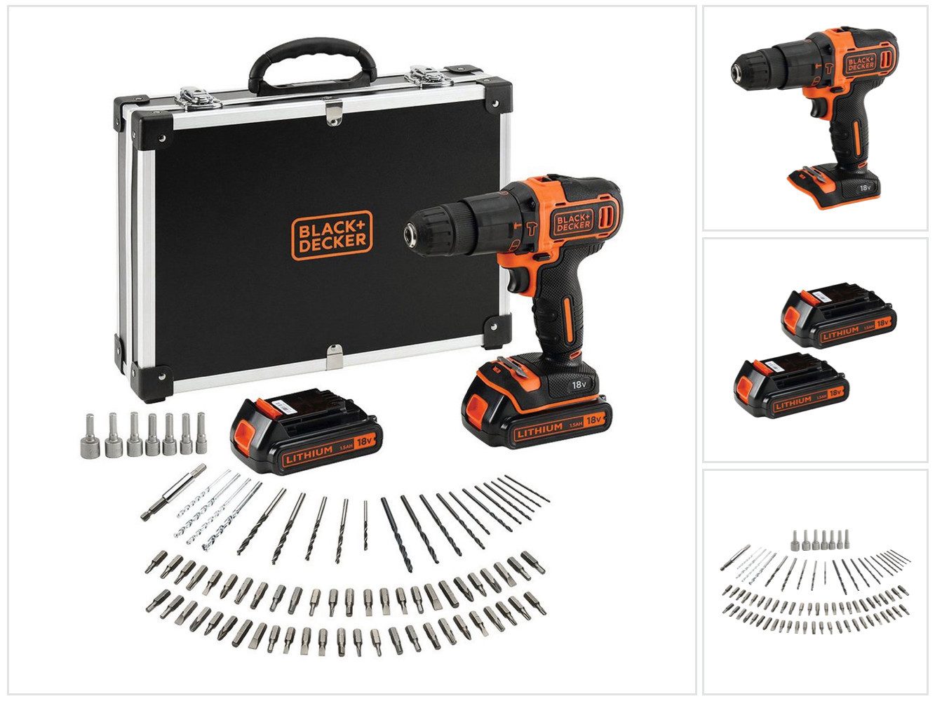 Black + Decker Akku-Schlagbohrschrauber & Decker BDCHD18BAFC Akku Schlagbohrschrauber 18 V 40 Nm + 2x Akku 1
