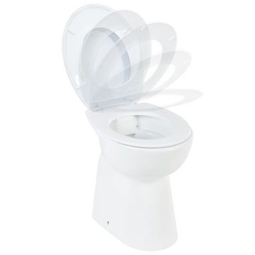 vidaXL Tiefspül-WC Hohe Spülrandlose Toilette Soft-Close 7 cm Höher Keramik Weiß