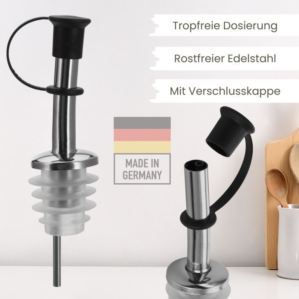 mikken Ölspender Ölflasche Keramik 500 ml mit Edelstahlausgießer aus Steingut – Bild 2 von 5