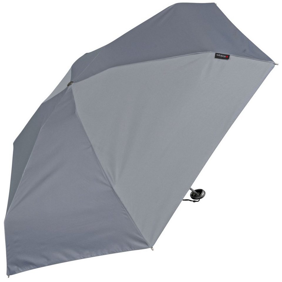 Knirps® Taschenregenschirm winziger Damen-Taschenschirm, leicht und flach,  für die Handtasche - Travel grau grey