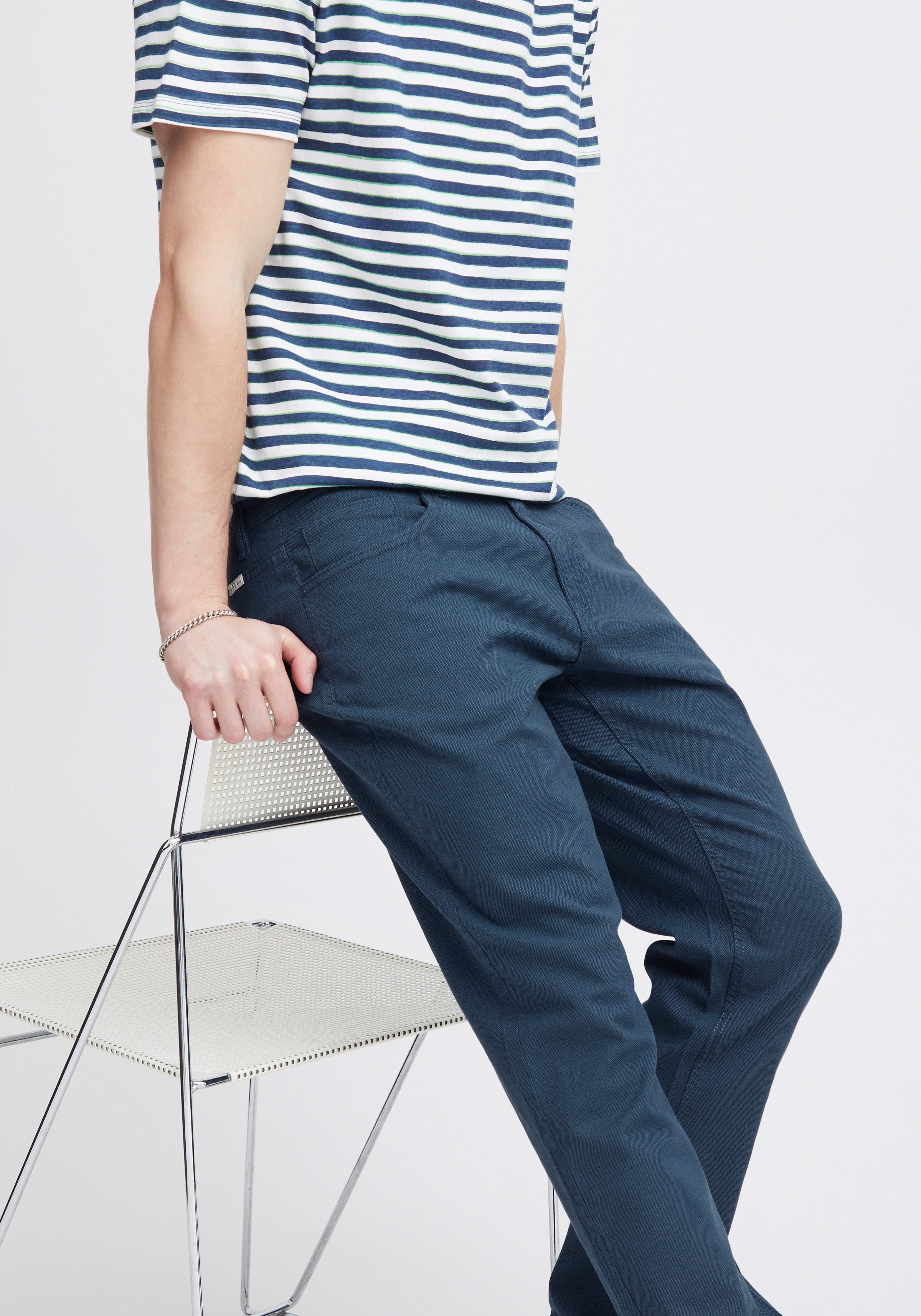 Blend Stoffhose BHEdford pants mit Markenlabel, aus Baumwollmischung, Regular Fit, knöchellang