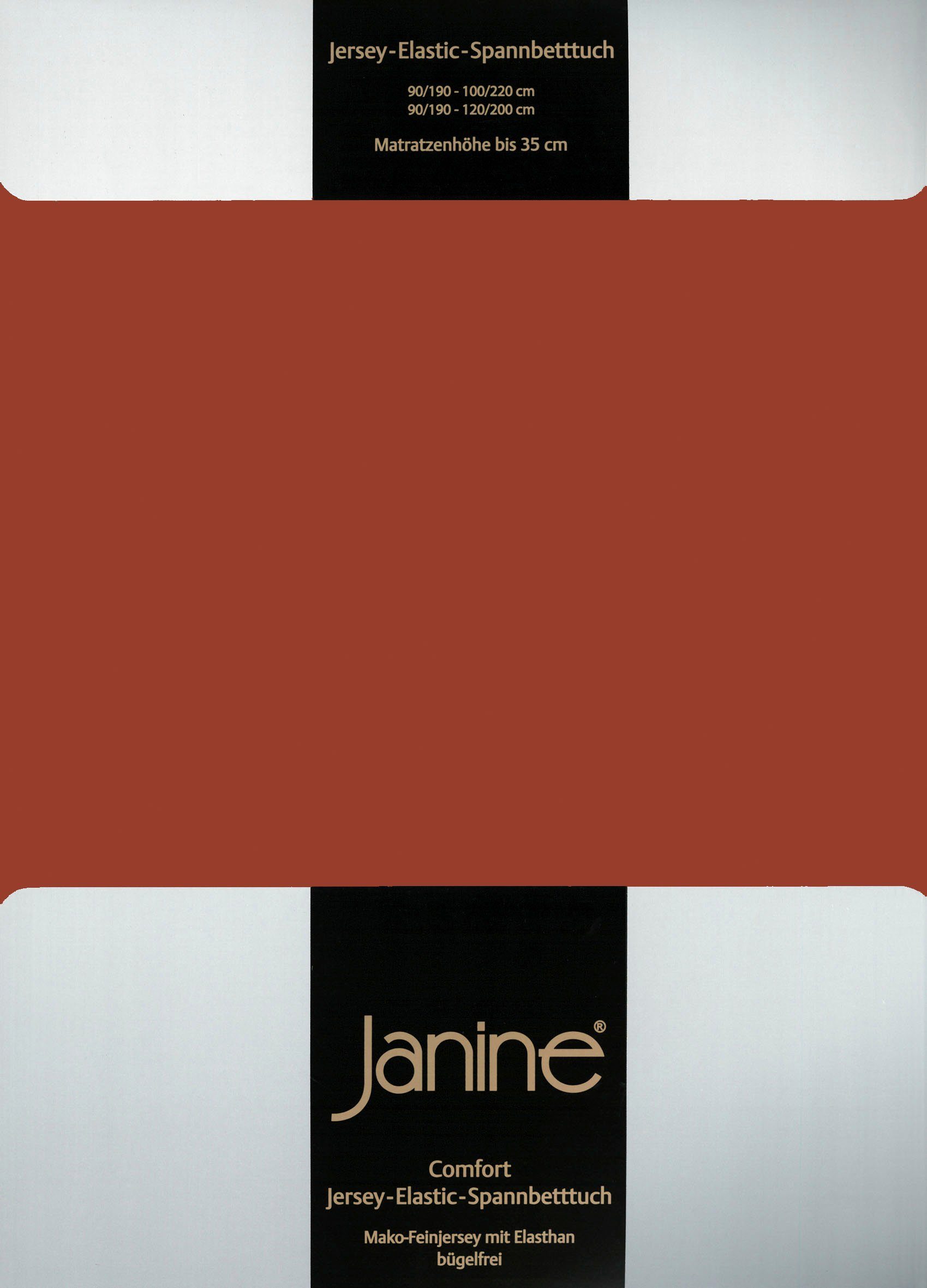 Janine, tabasco ELASTIC Gummizug: cm (1 35 Baumwolle, für Höhe, rundum, 95% Jersey-Elasthan, hochwertig, Stück), 5002, langlebig Matratzen Spannbettlaken bis