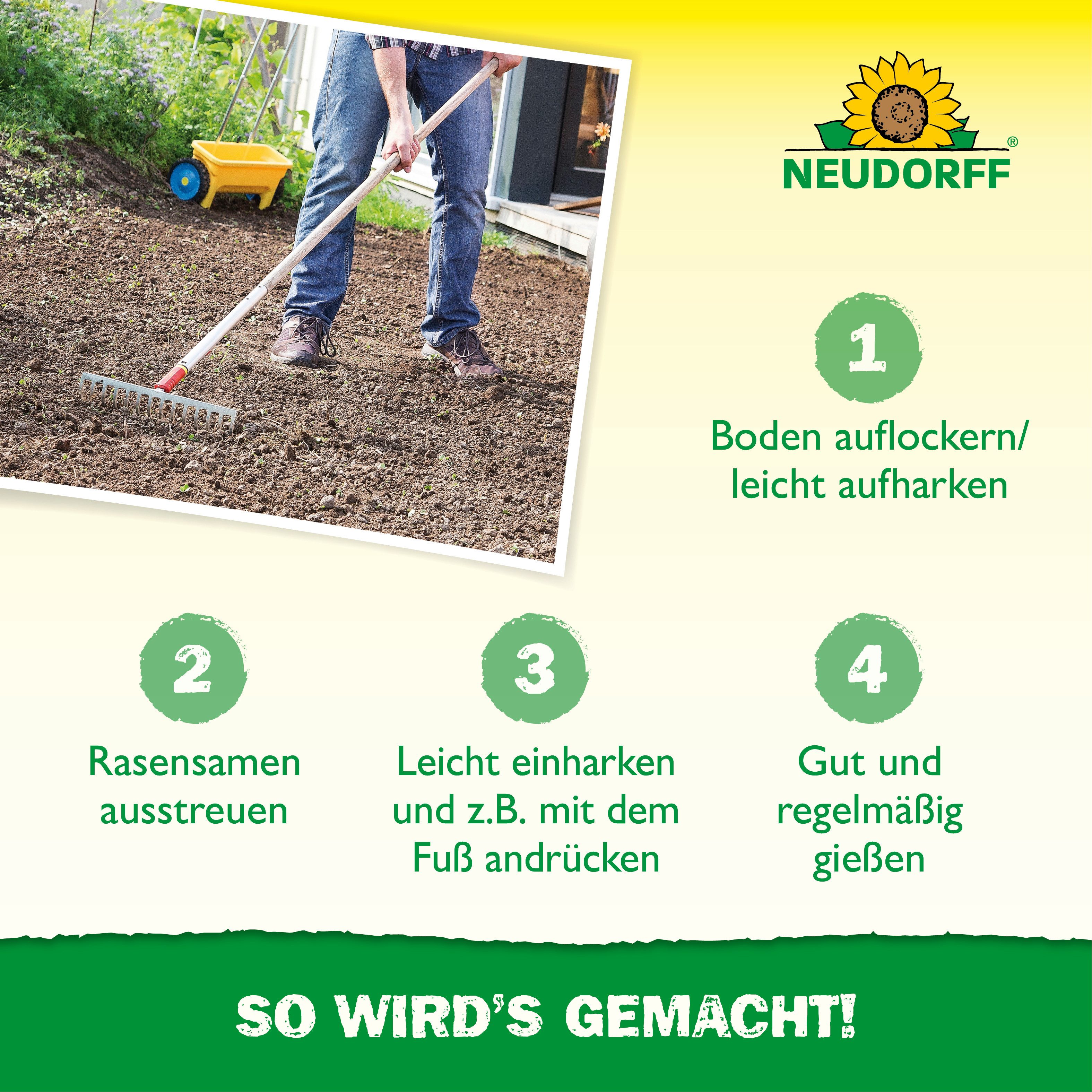 Neudorff Rasensamen UniversalRasenSamen für 50 m², 1 kg, 20 % schnelleres Keimen durch Mantelsaat – Bild 5 von 5