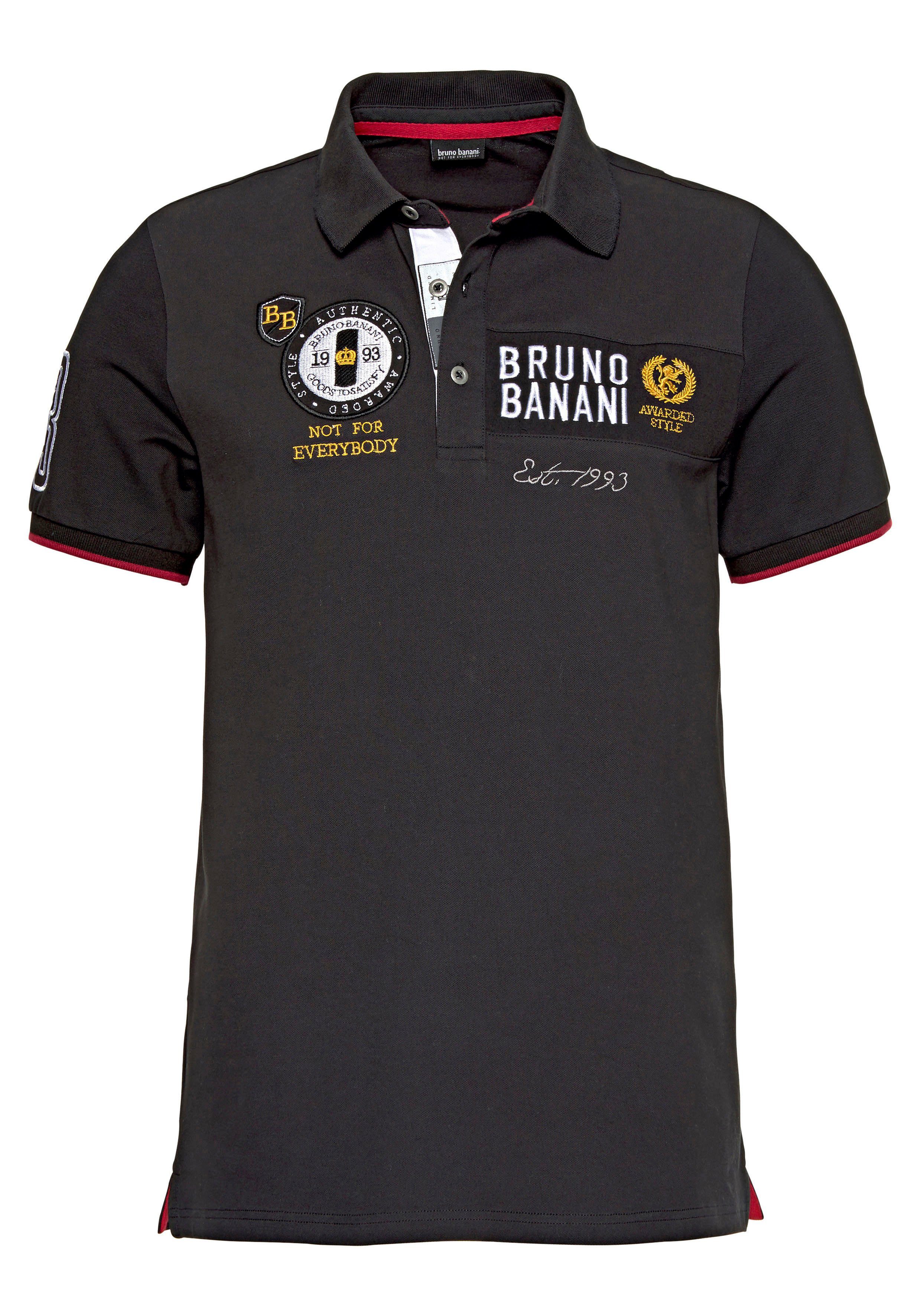 Bruno Banani Poloshirt Kurzarm, körpernahe Passform, unifarben, Polokragen