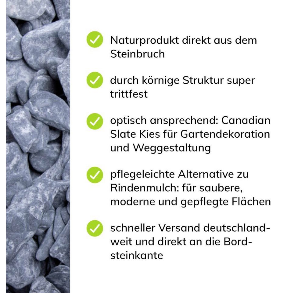 Thumbnail - CM-Gartendesign Zierkies Canadian Slate Kies, (30/80mm, blau), 1000kg