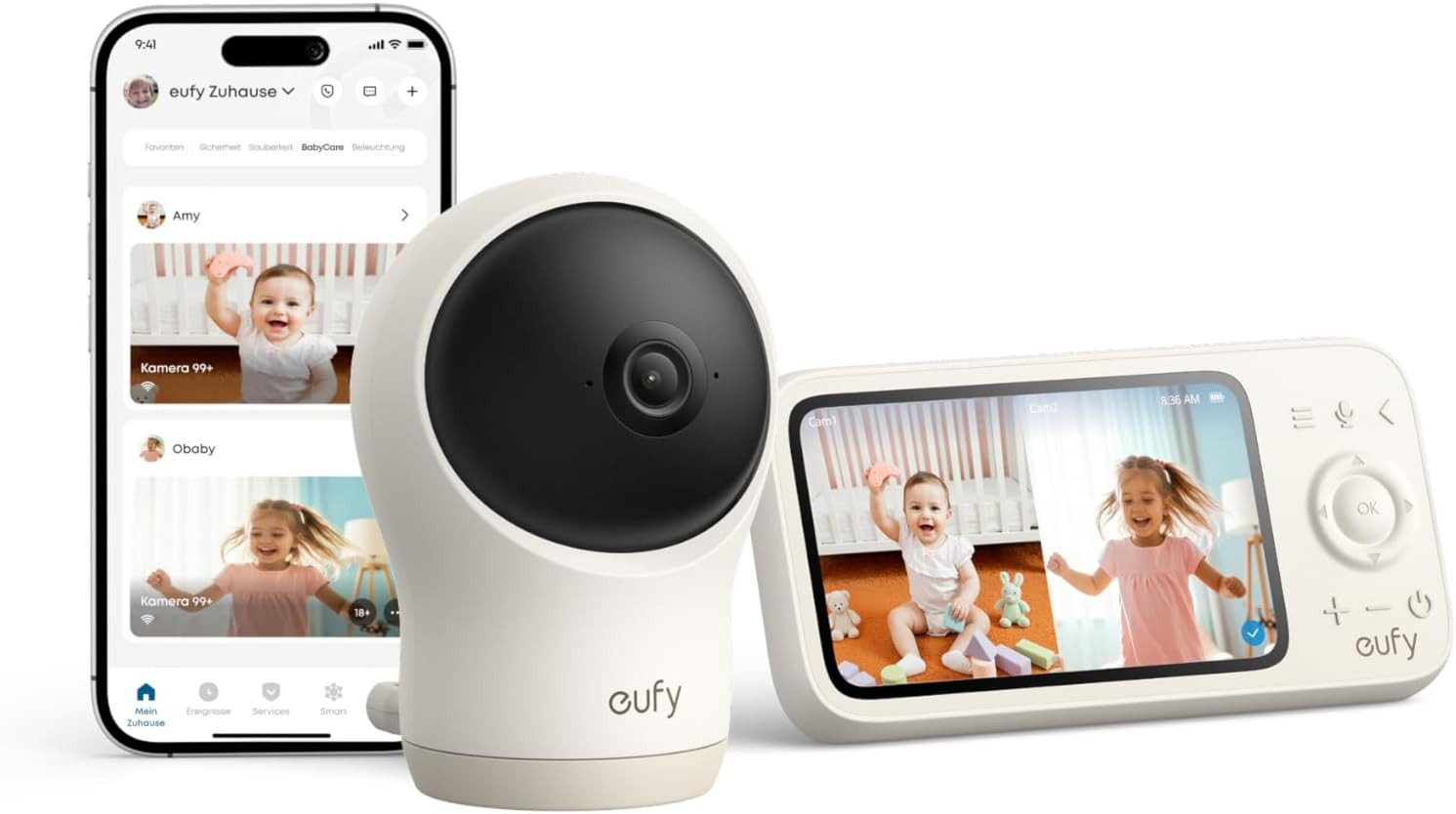 eufy Security Überwachungskamera eufy Babyphone C10 mit 2K HD Kamera (3-tlg)