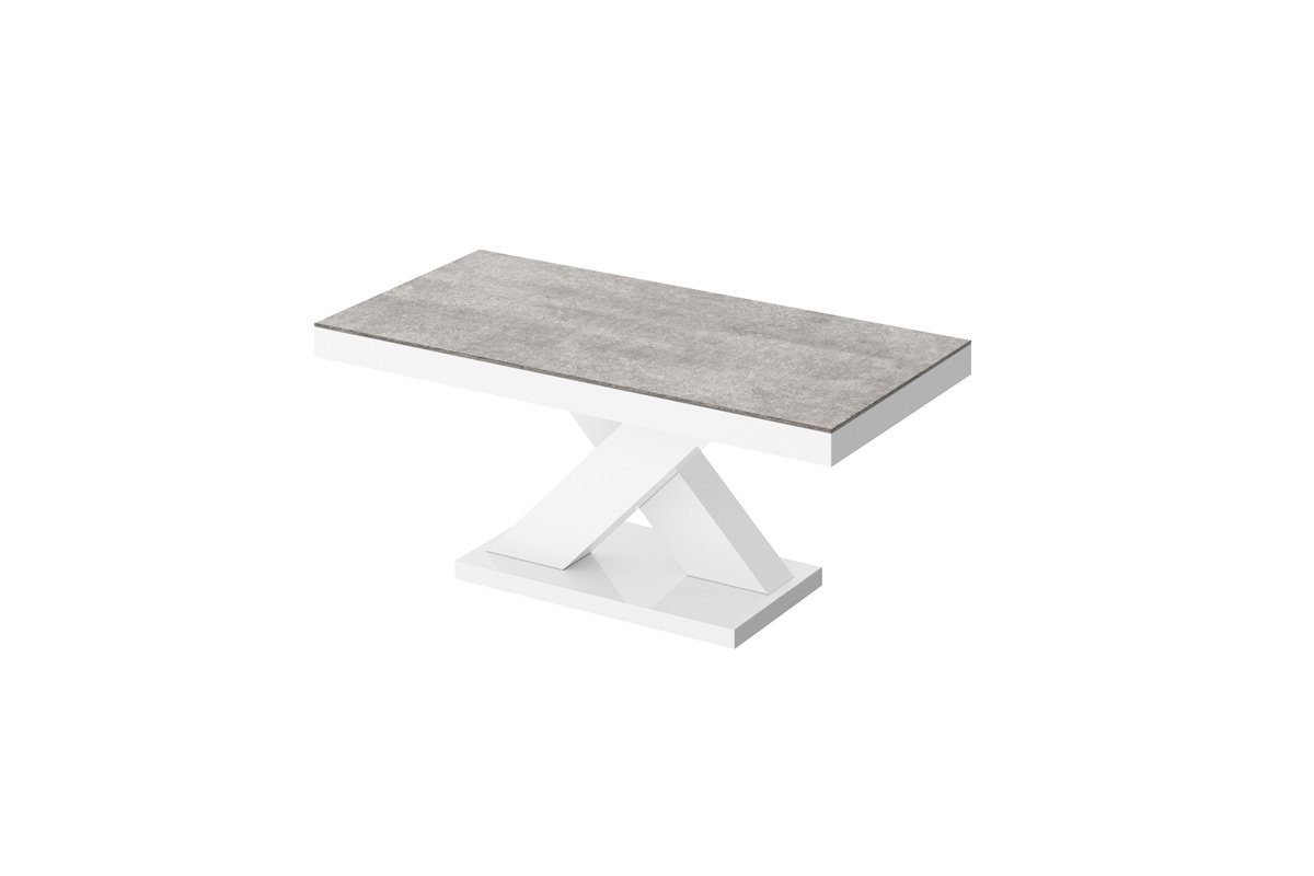 Couchtisch Design H-888 Beton - Weiß Hochglanz Highgloss Tisch Wohnzimmertisch