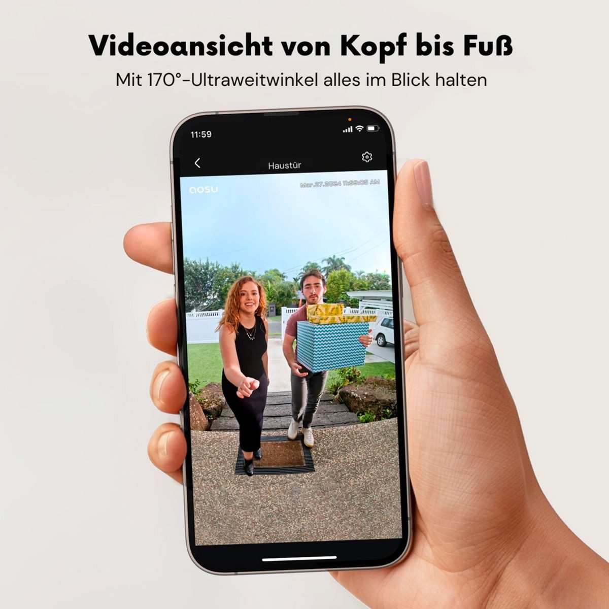 Aosu Überwachungskamera Zubehör Smart Security Video Doorbell SE – Bild 2 von 5