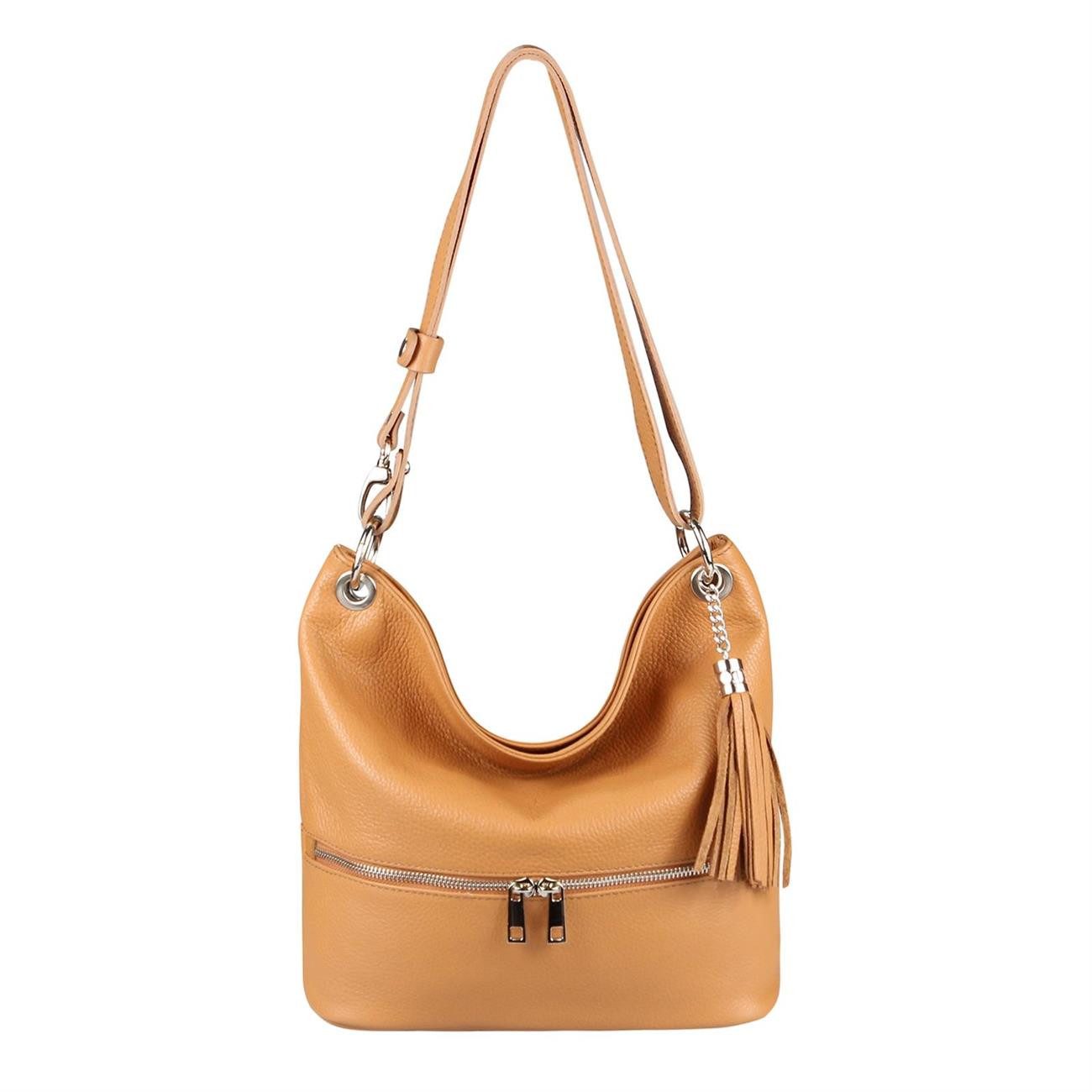 Schultertasche Made in Italy Damen Leder Tasche CrossOver