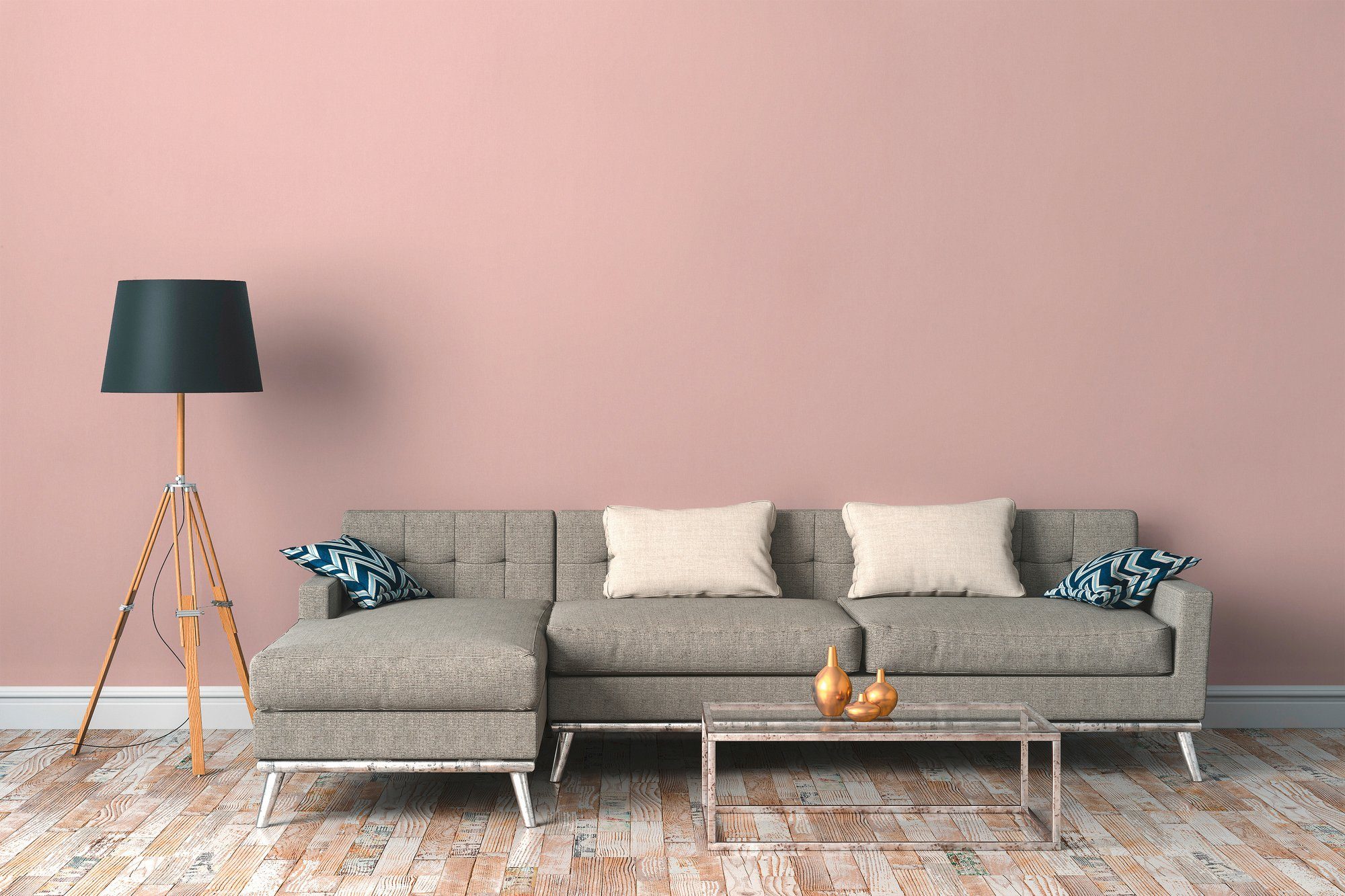 Architects einfarbig Impression, Vliestapete einfarbig, glatt, Tapete Floral rosa Uni unifarben, Paper