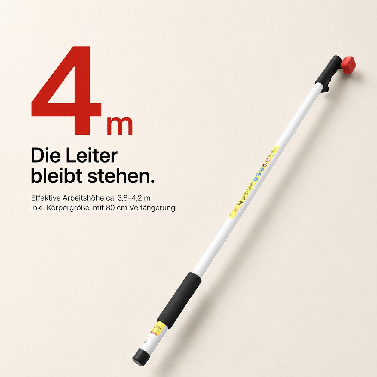Hecht Benzin-Motorsense Freischneider Hochentaster Heckenschere Multitool 1352, 25,5 cm cm Arbeitsbreite Messer, 43 cm cm Arbeitsbreite Faden, 4-in-1, 1,97 PS, Tragegurt und Verlängerung