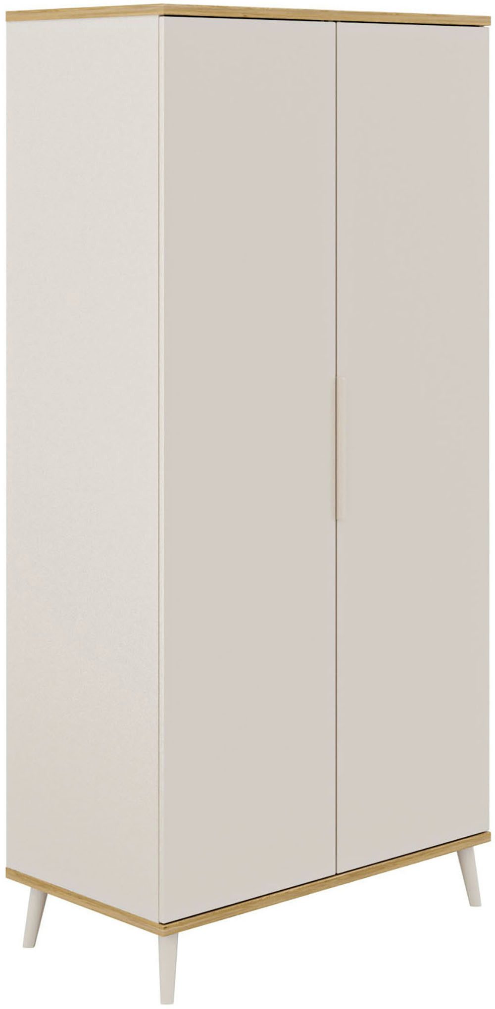 YUNY by PAIDI Kleiderschrank HAZEL in Beige, inkl. Kleiderstangen und Einlegeböden (B/H/T ca. 95-130/198/52cm, mit 2 oder 3 Türen) stabiler Drehtürenschrank aus Holz, mit Soft-Close-Funktion