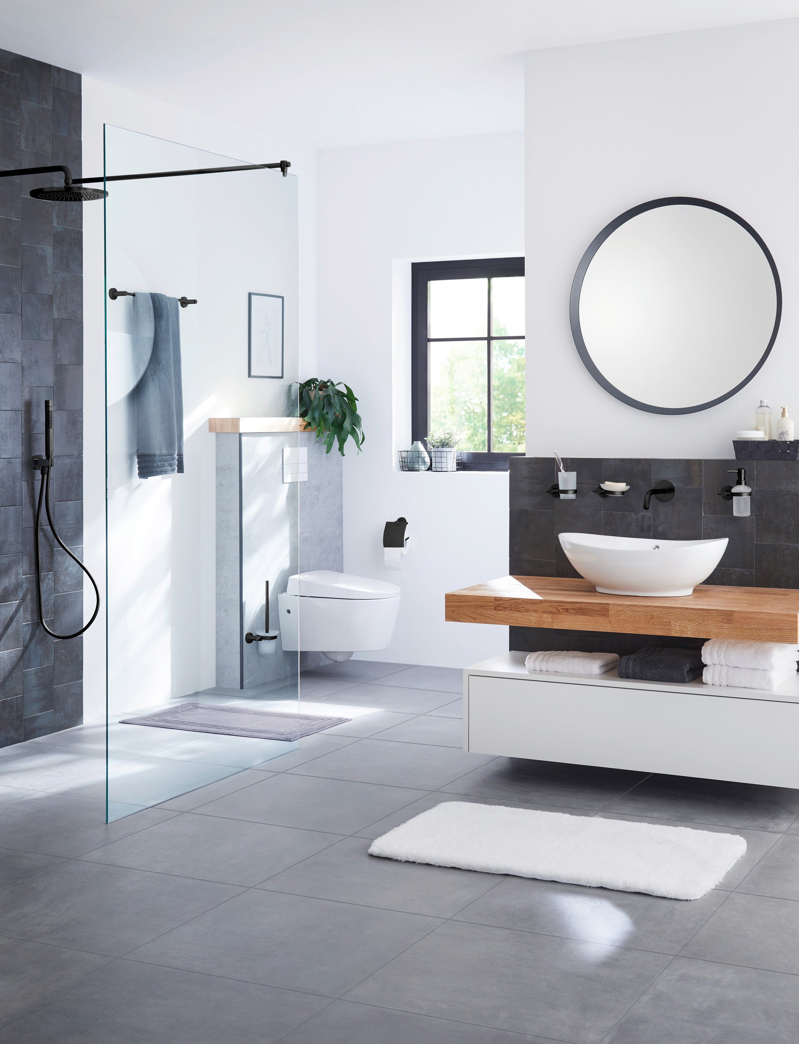 Kleine Wolke Zahnputzbecher Apollo Nero, Glas/Aluminium günstig online kaufen