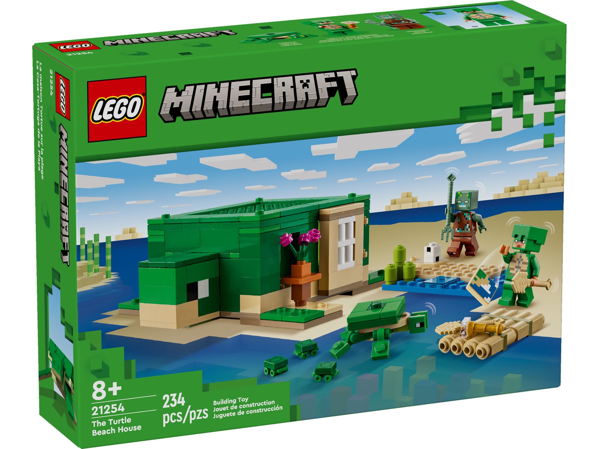 LEGO® Minecraft Das Schildkrötenstrandhaus - 21254 Teile 254x Spielbausteine