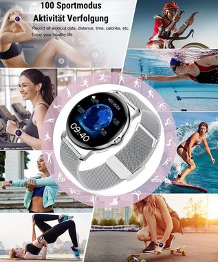 Holiday Damen's und Herren's IP68 Wasserdicht Fitness-Tracker Smartwatch (1,32 Zoll, Android / iOS), mit Herzfrequenzmonitor Schlafmonitor Schrittzähler, Sport Modus