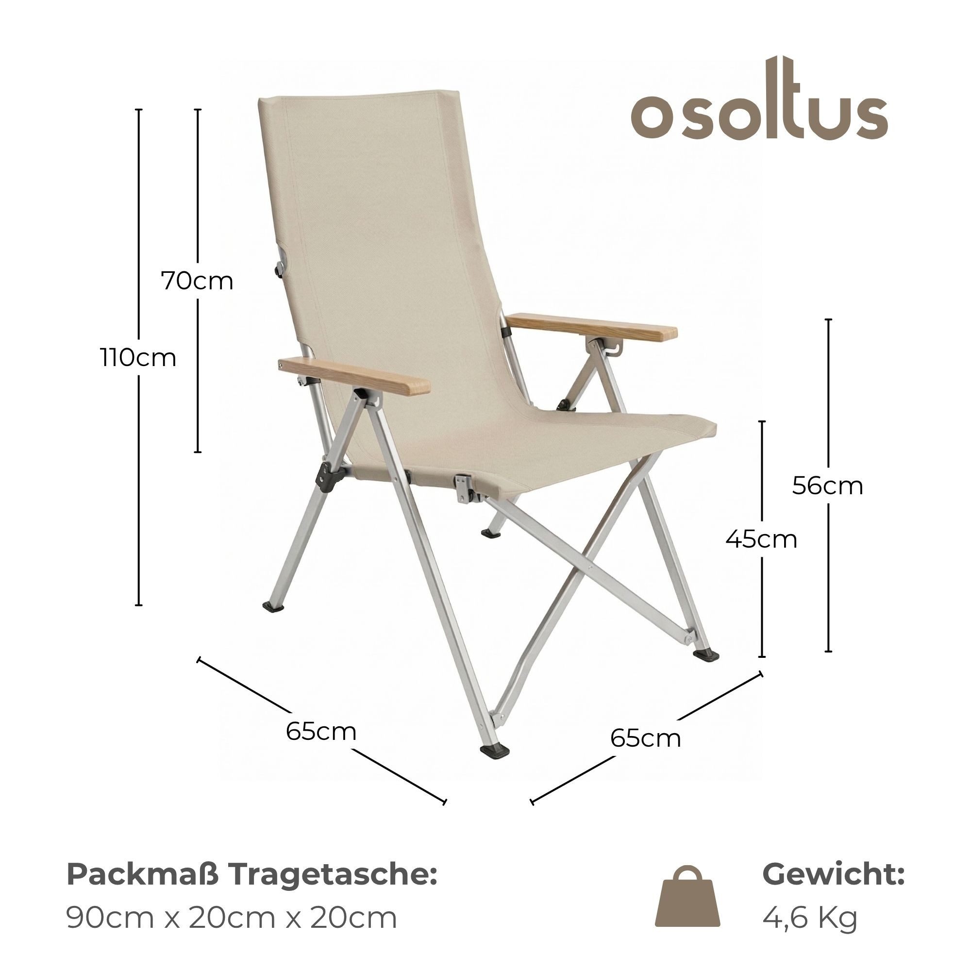 osoltus Campingstuhl osoltus Faltsessel Campingstuhl faltbar verstellbar Aluminium