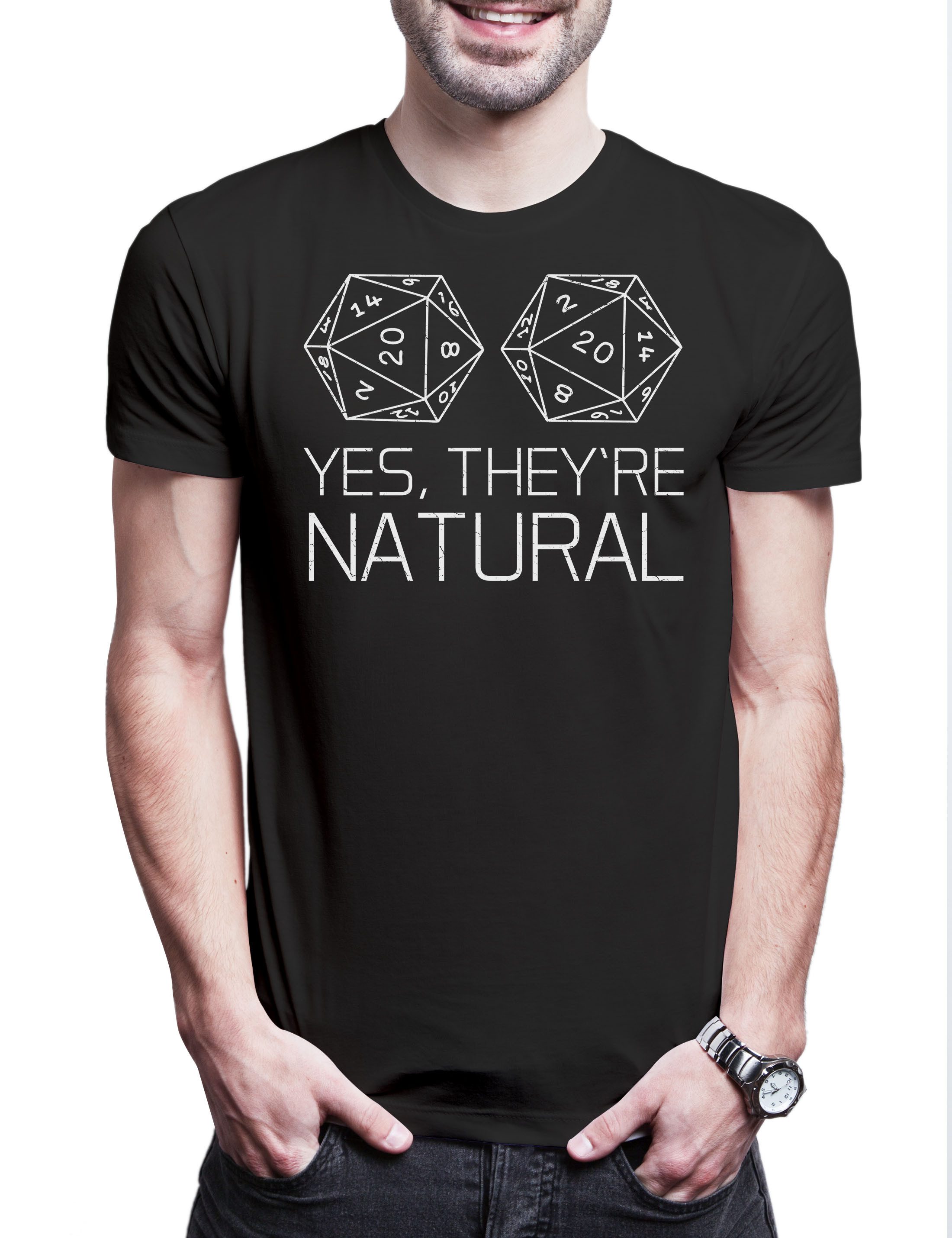 Print-Shirt RPG Dice Yes They're Natural Herren T-Shirt Pen Paper D&D Würfel Larp