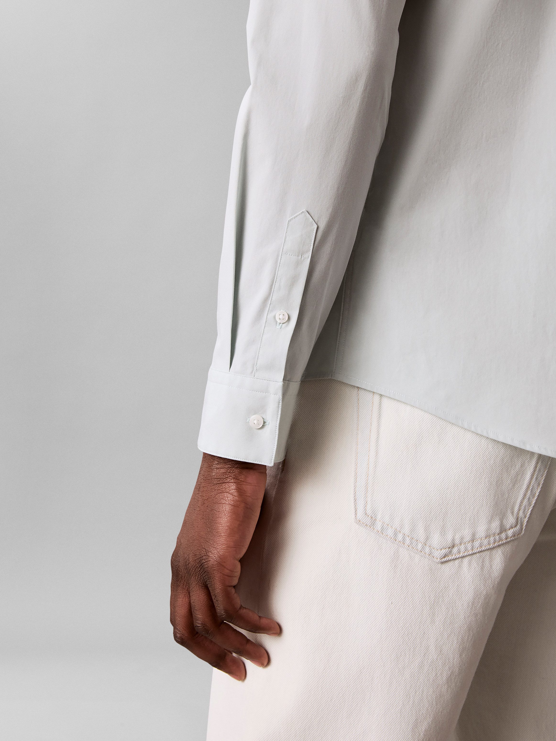 Calvin Klein Langarmhemd slim fit, in Unifarbe