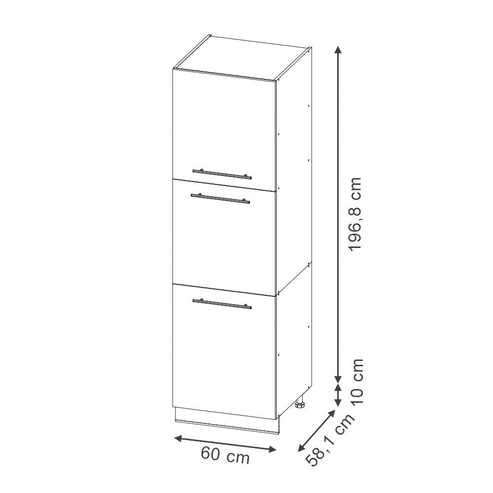Vicco Herdumbauschrank Fame-Line, Anthrazit Hochglanz/Anthrazit, 60 cm günstig online kaufen